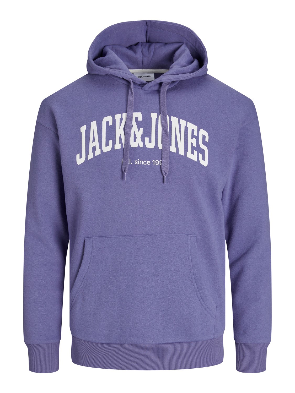 JACK & JONES Josh sweat hood regular fit, heren hoodie katoenmengsel met capuchon, paars