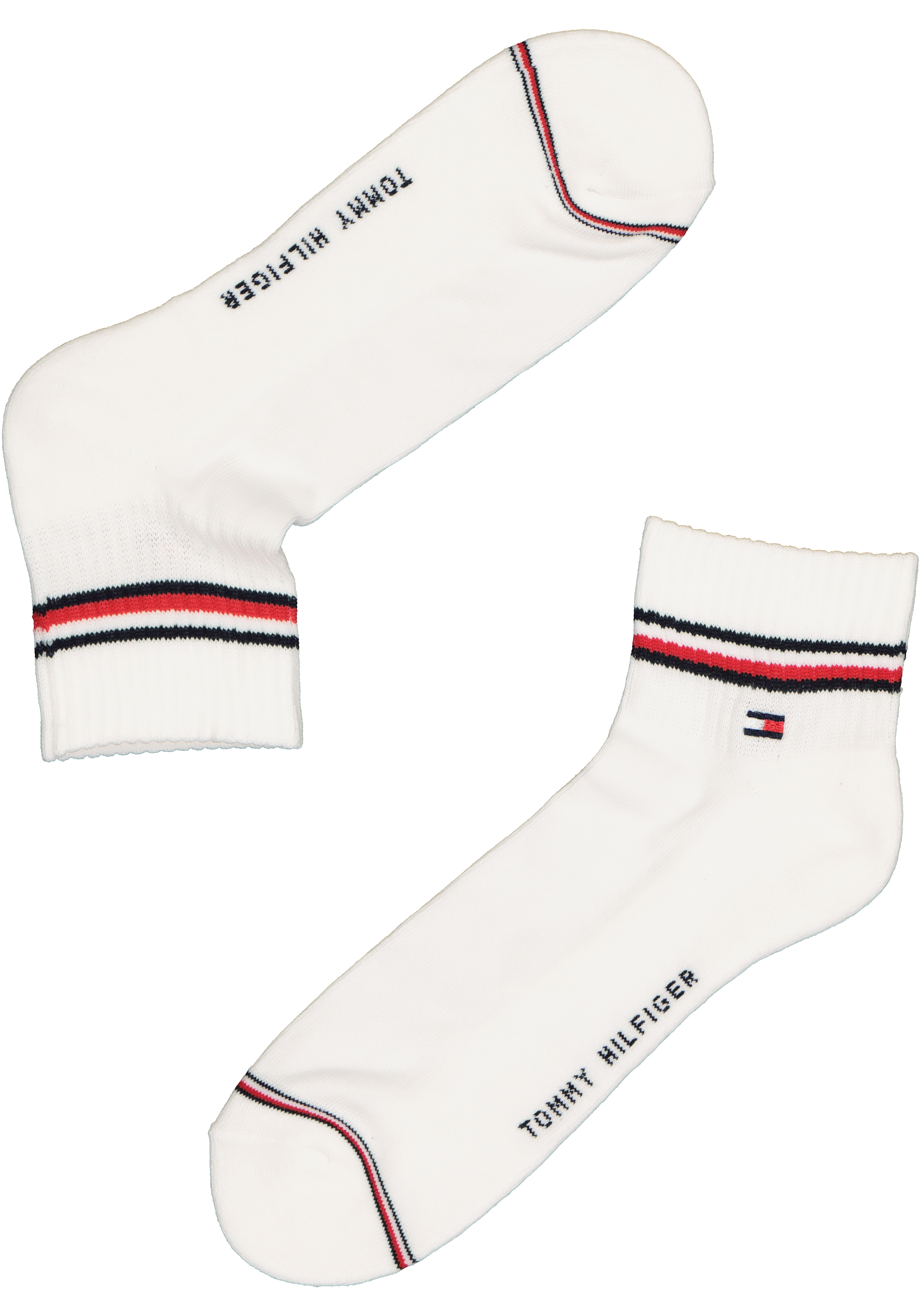 Tommy Hilfiger Iconic Quarter Socks (2-pack), heren sneaker sportsokken katoen, wit