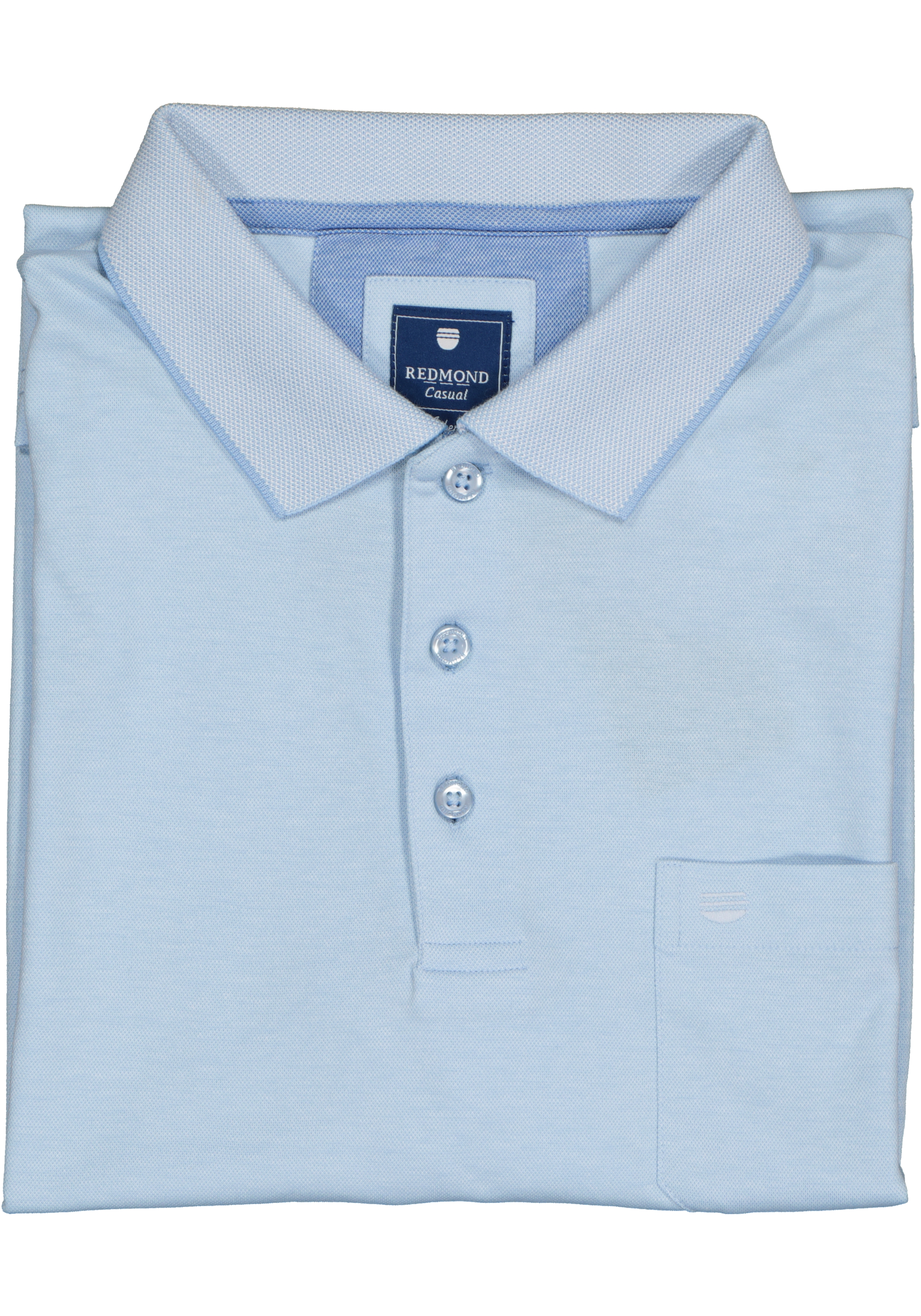 Redmond regular fit poloshirt, lichtblauw melange