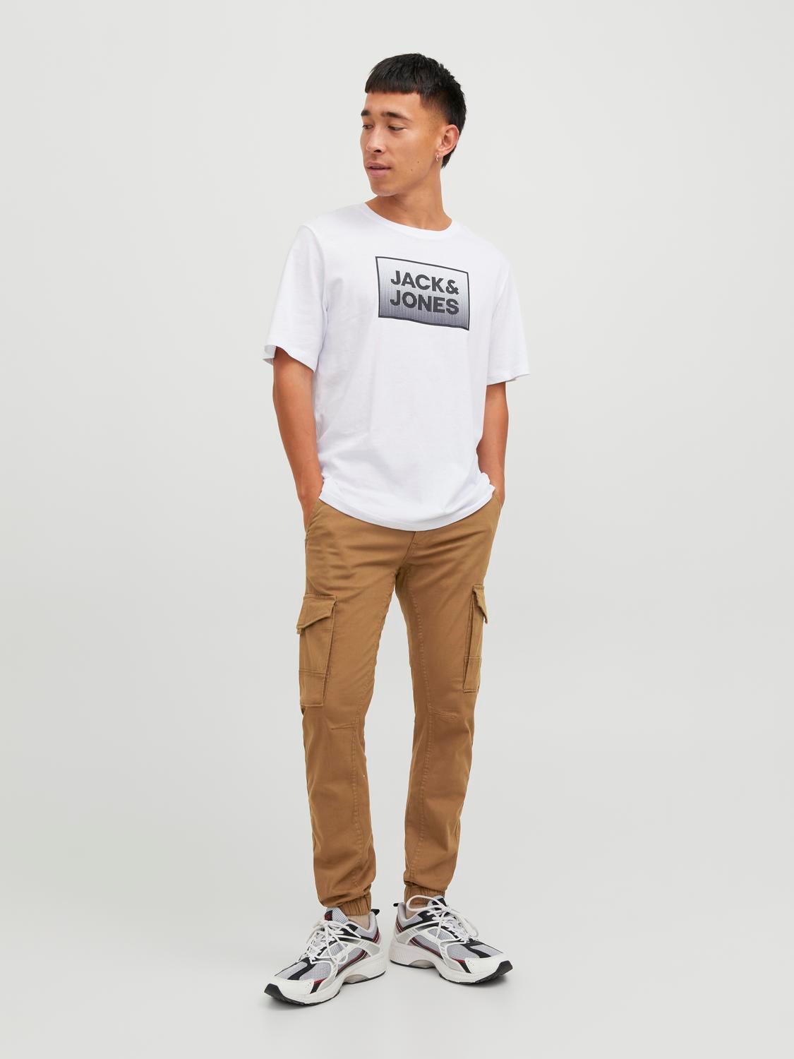 JACK & JONES Paul Lake Cargo loose fit, heren cargo broek, okergeel