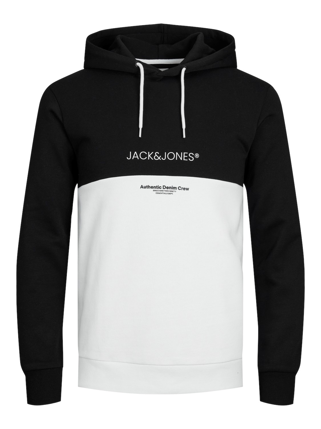 JACK & JONES Ryder blocking sweat hood regular fit, heren hoodie katoenmengsel met capuchon, zwart