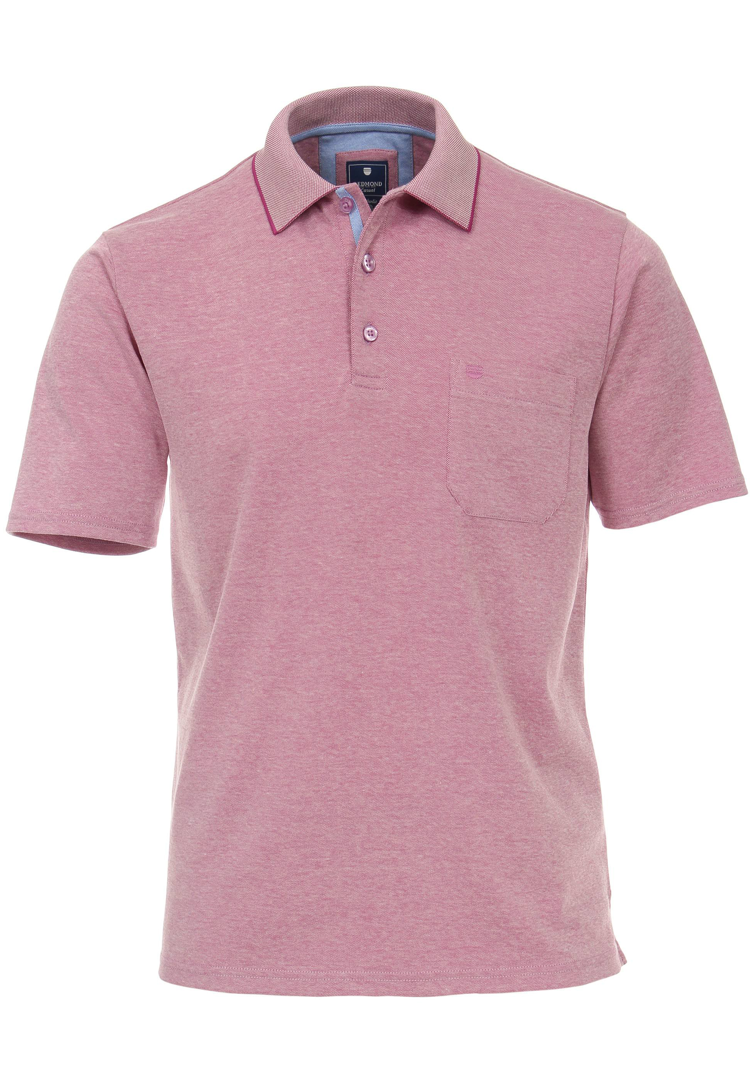 Redmond regular fit poloshirt, donkerroze melange