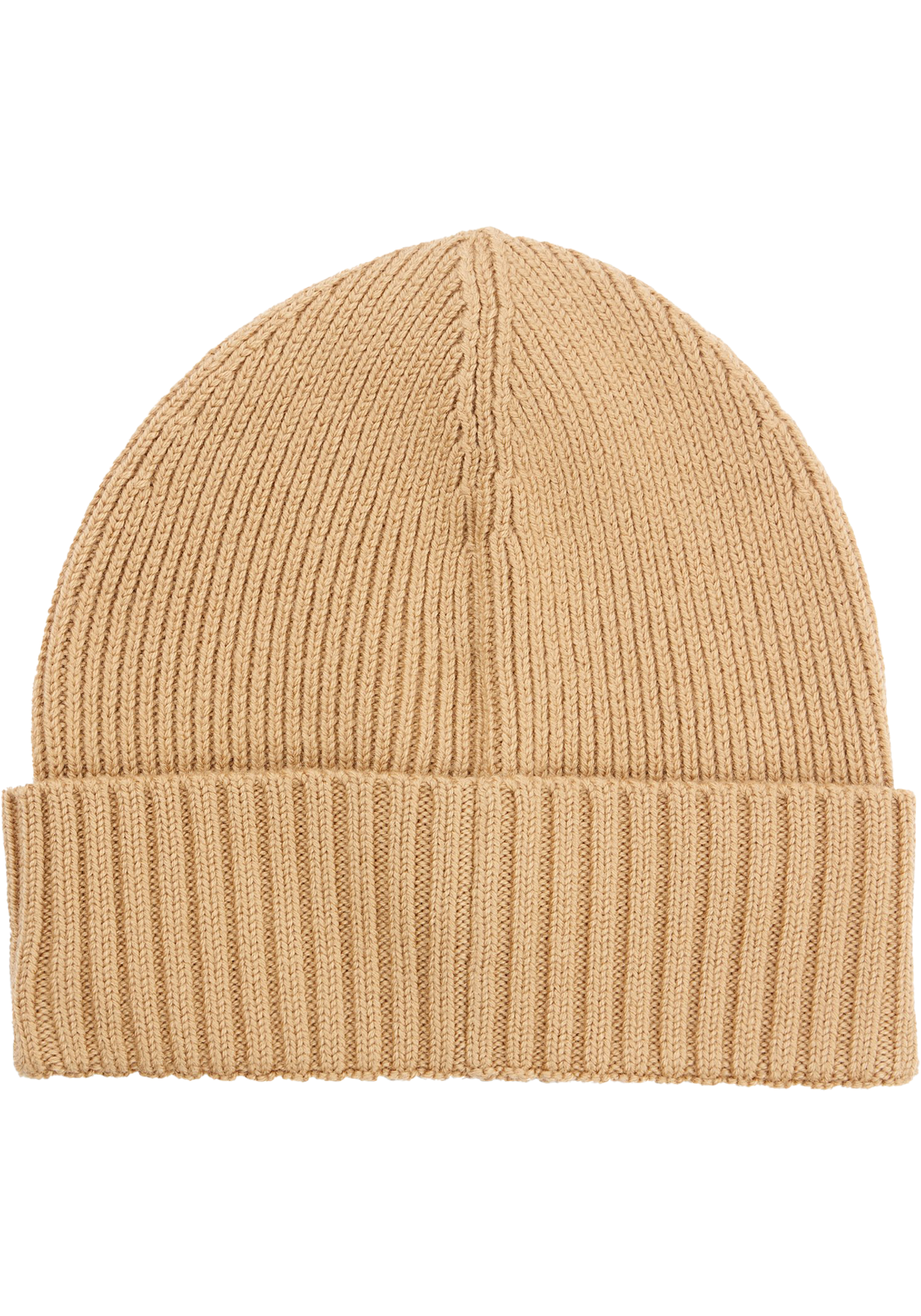 HUGO BOSS muts wol, heren muts met omslag, midden beige
