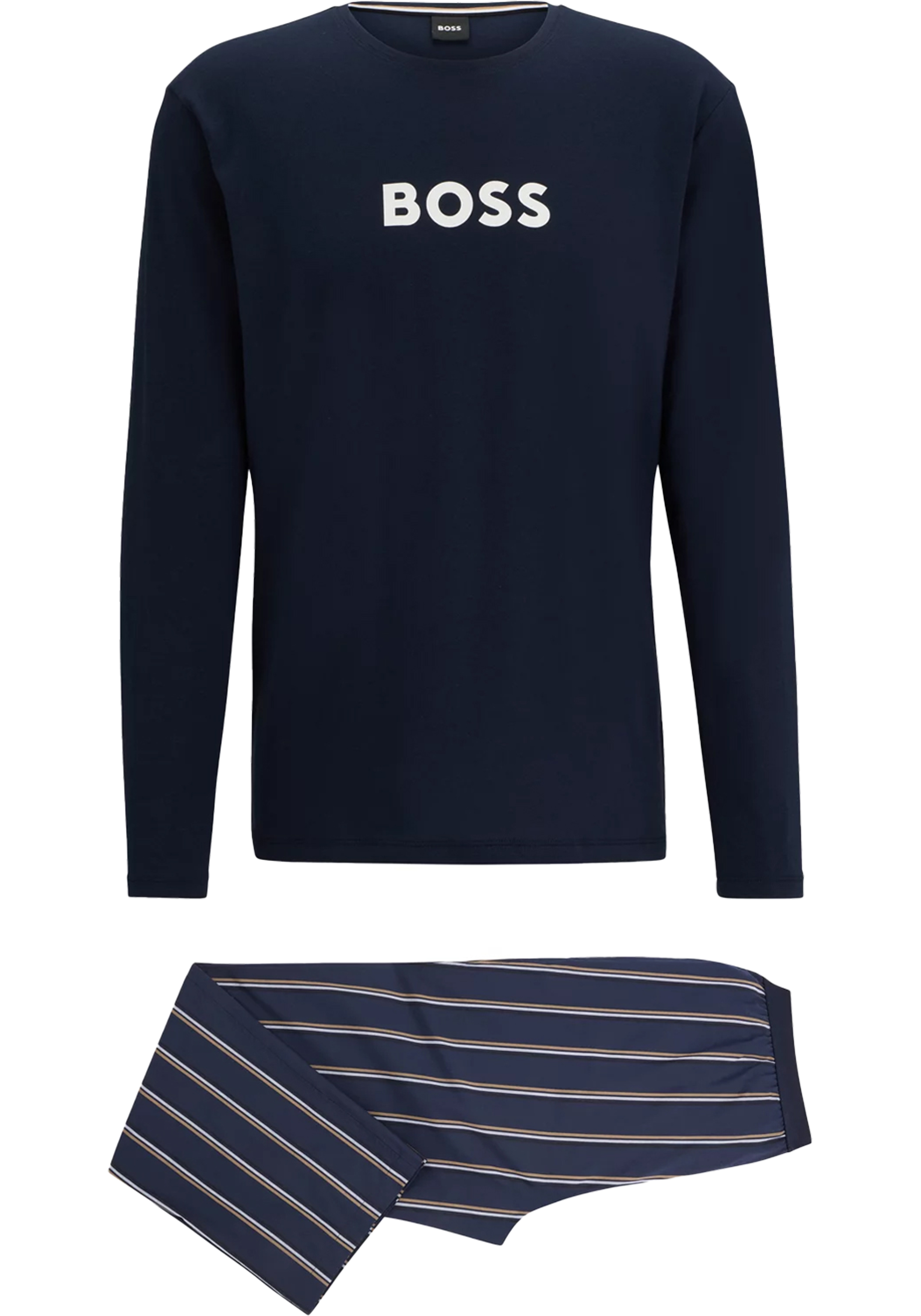 BOSS Long Set, heren lounge set, blauw dessin