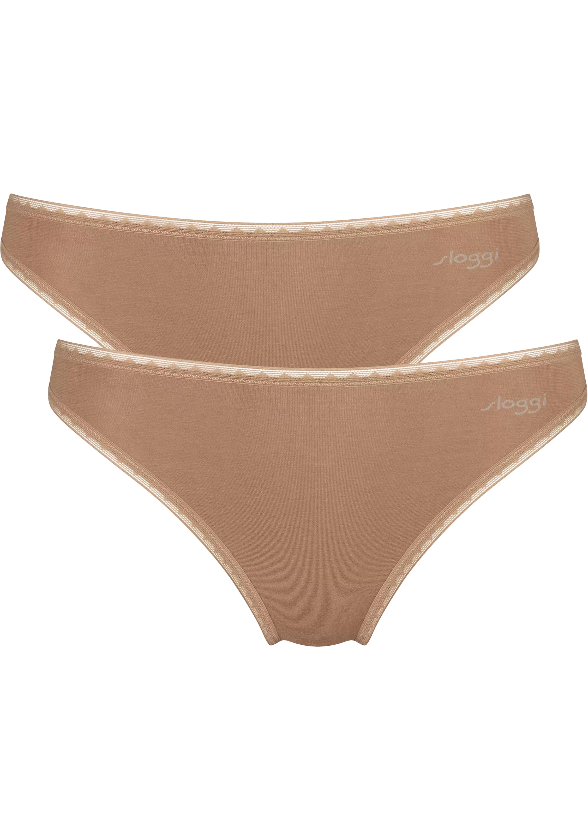 Sloggi Women GO Tai (2-pack), dames slip, bruin