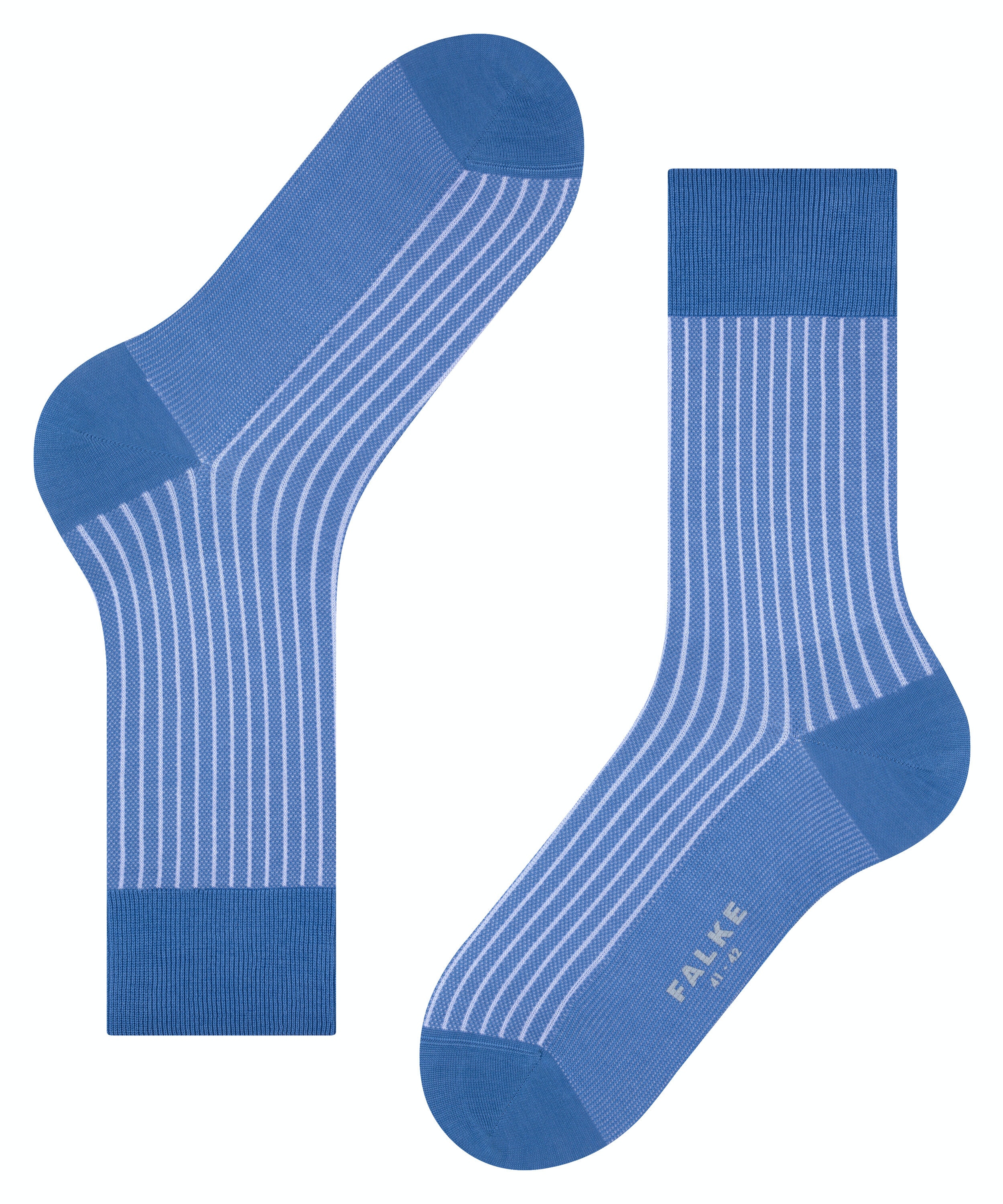 FALKE Oxford Stripe herensokken, blauw (linen)