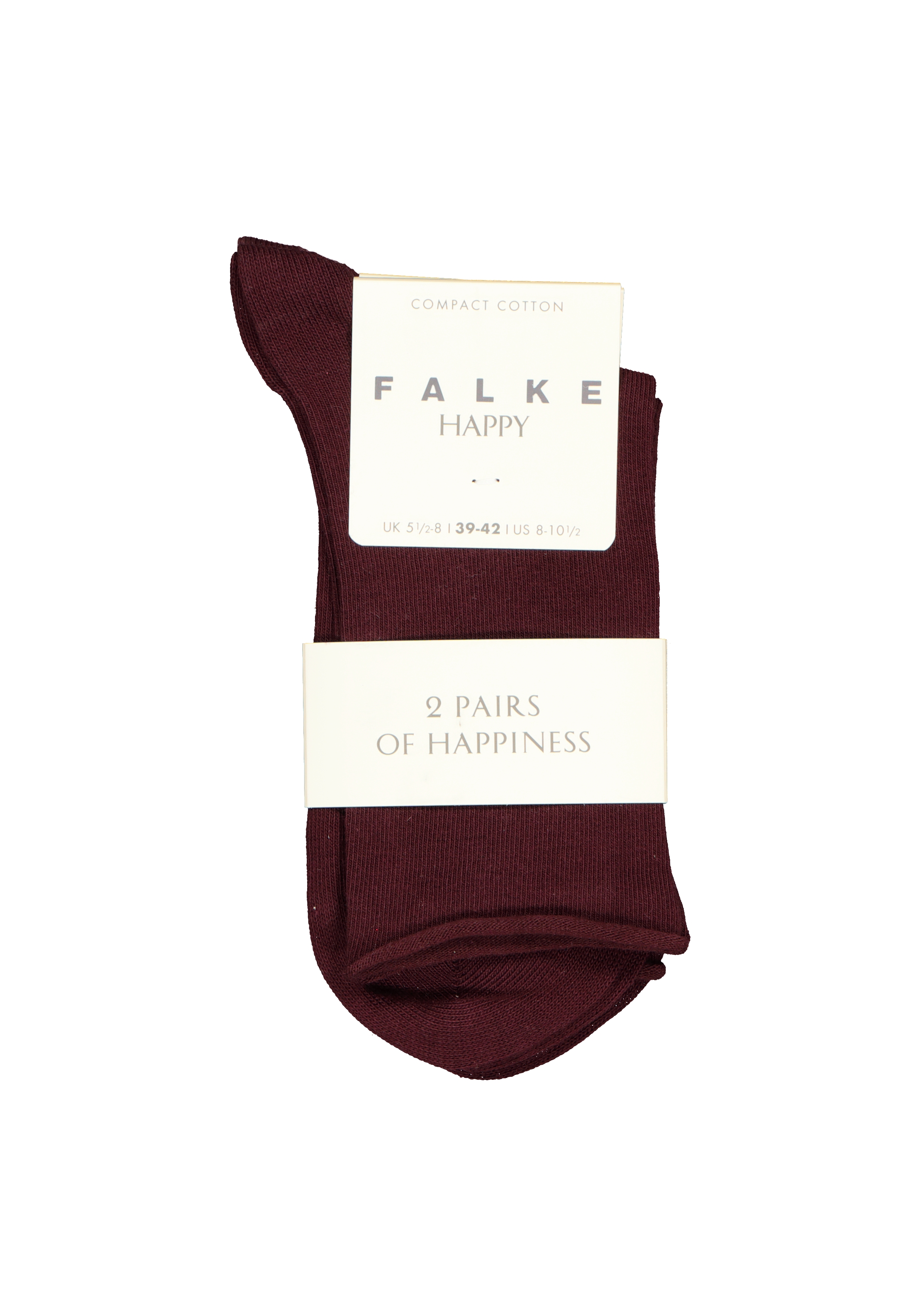FALKE Happy damessokken (2-pack), katoen, bordeaux rood (barolo)