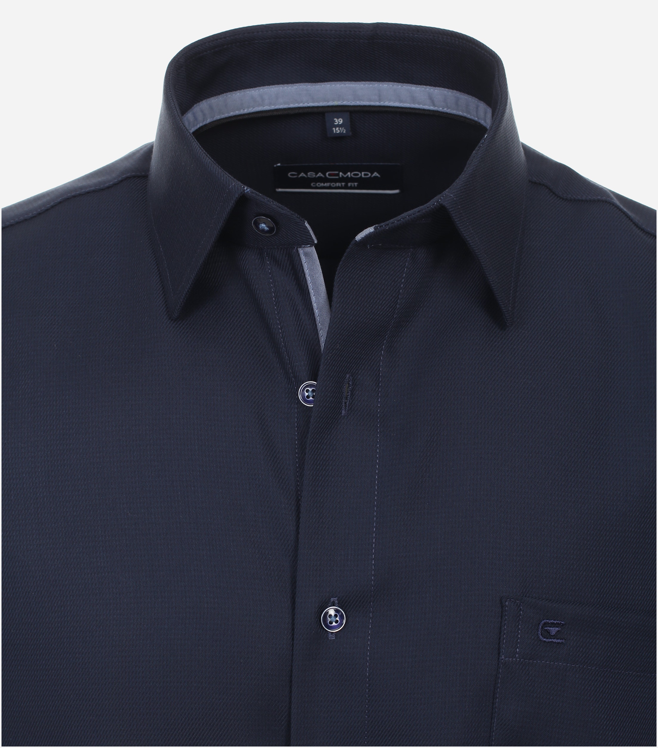 CASA MODA comfort fit overhemd, structuur, blauw