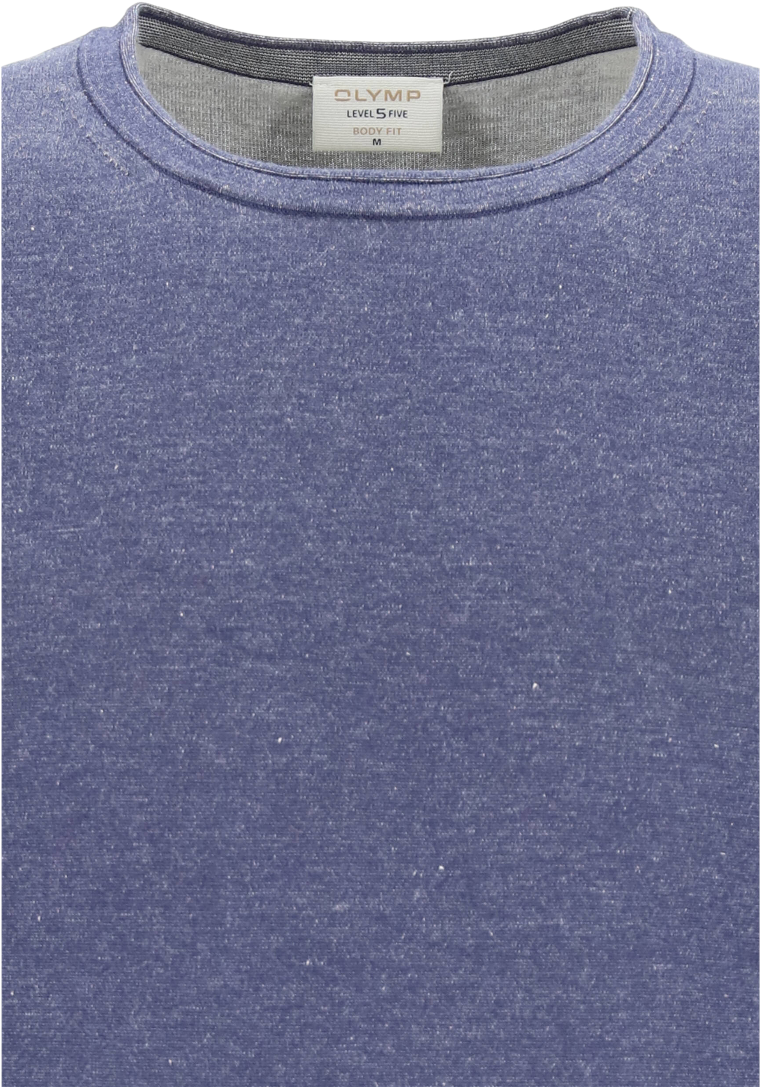OLYMP Level 5 body fit trui katoen, O-hals, marine blauw