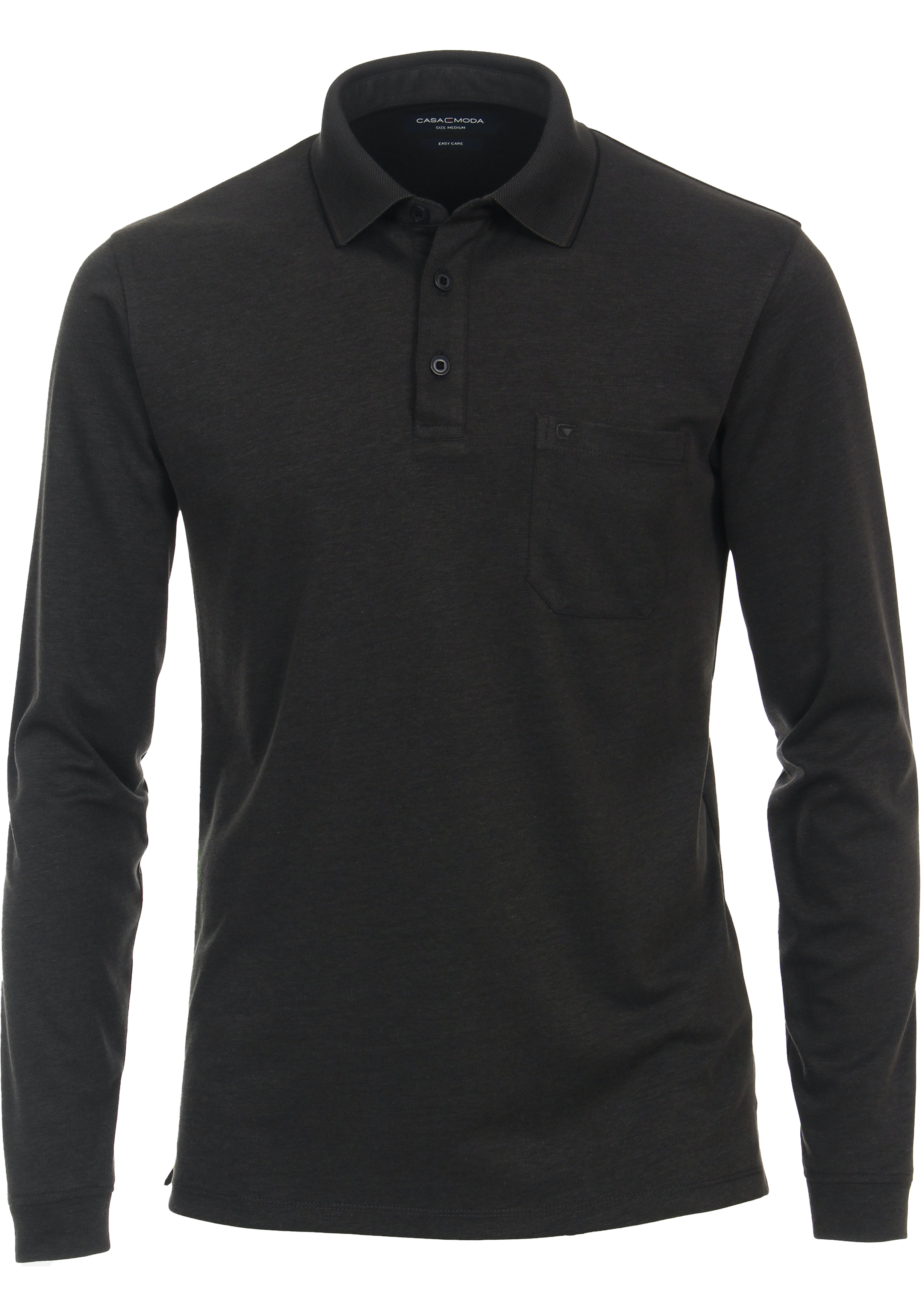 CASA MODA comfort fit polo lange mouw, grijs
