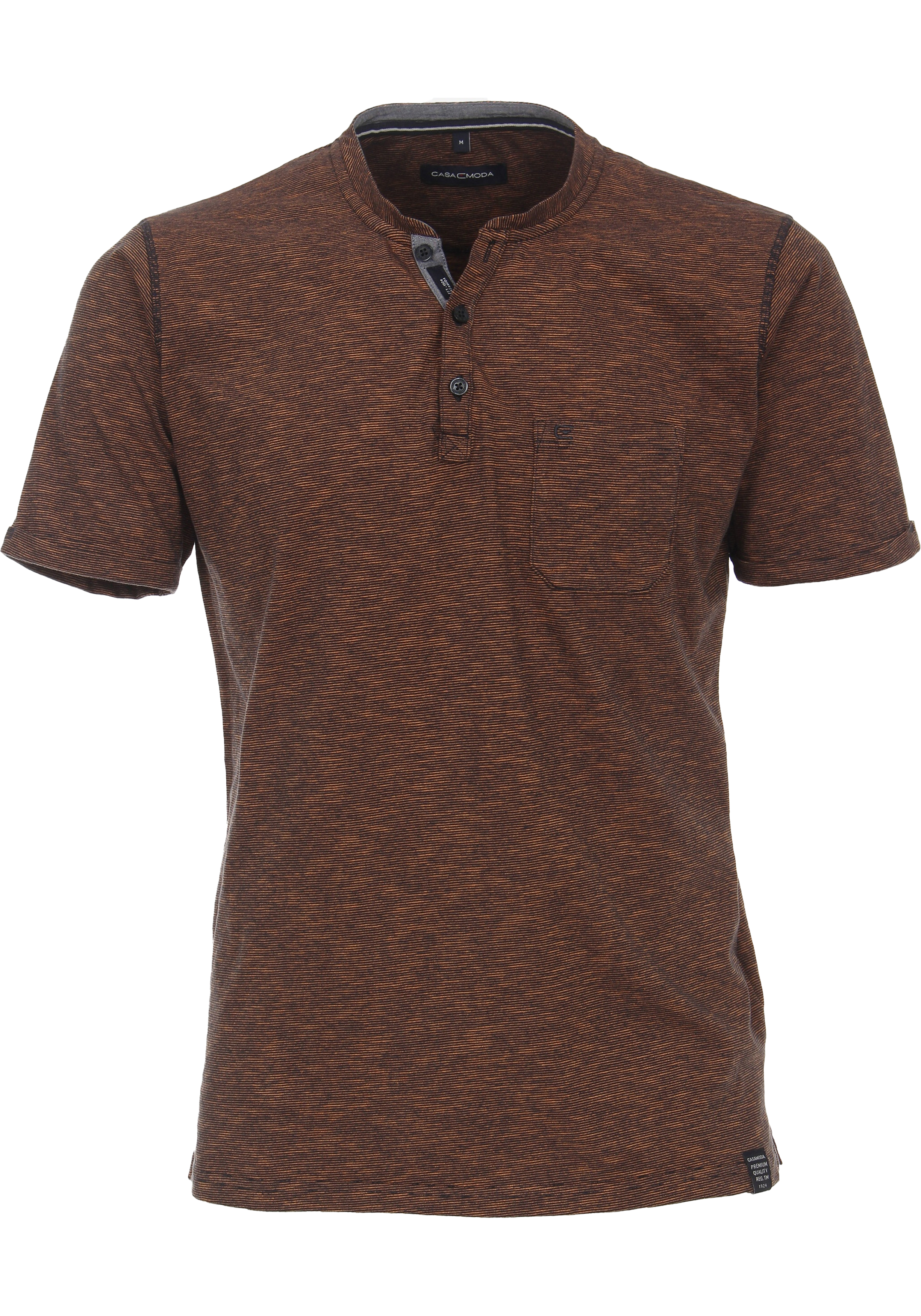 CASA MODA comfort fit heren T-shirt, oranje dessin