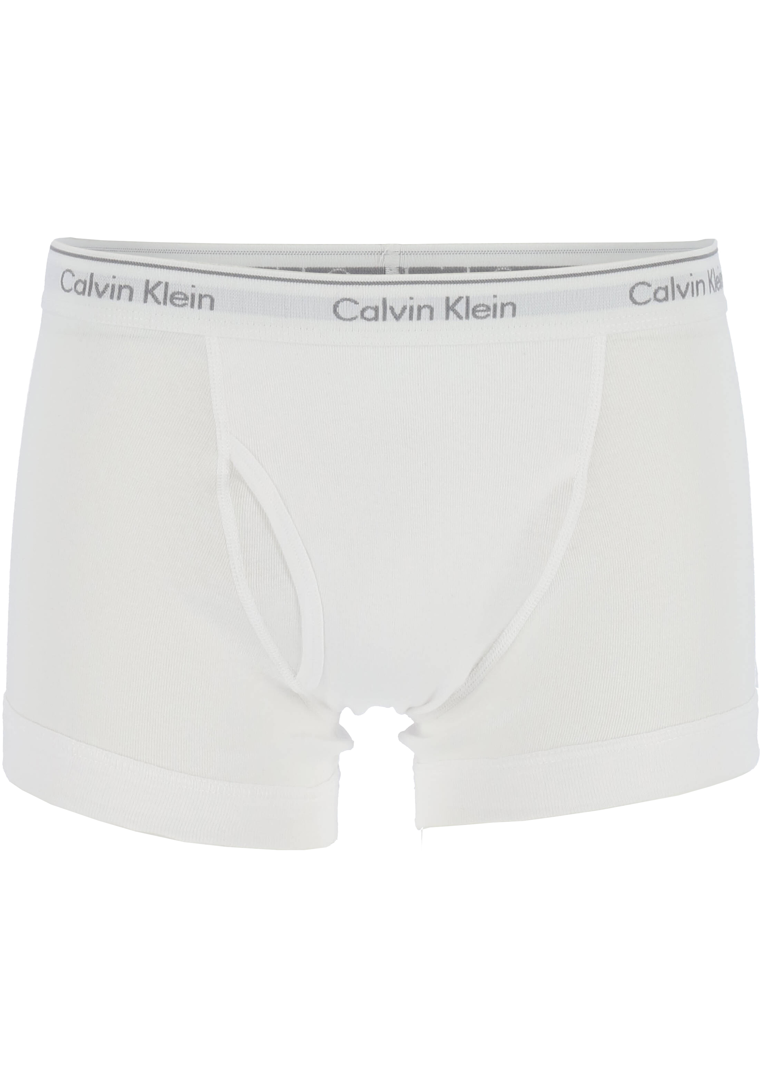 Calvin Klein trunks (3-pack), heren boxer normale lengte met gulp, zwart, wit, grijs