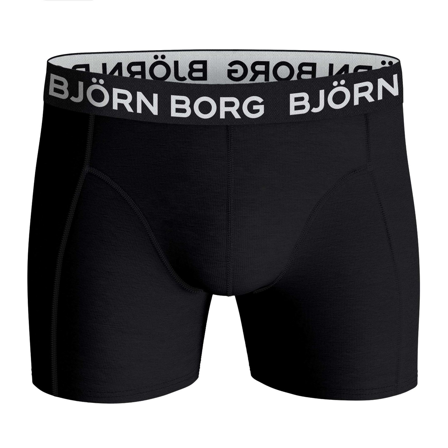 Bjorn Borg Cotton Stretch boxers, heren boxers normale lengte (2-pack), zwart en grijs