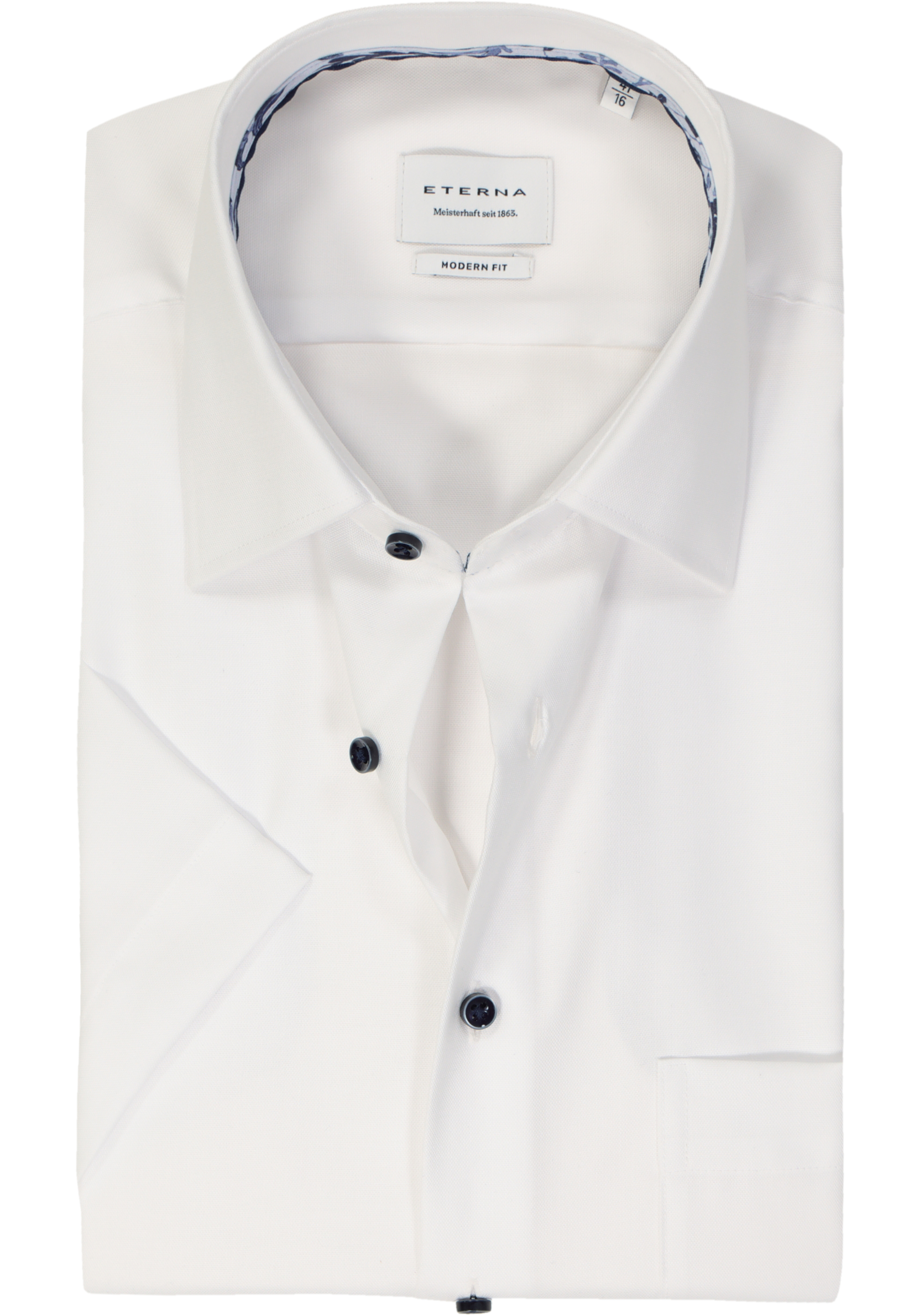 ETERNA modern fit overhemd korte mouw, Oxford, wit