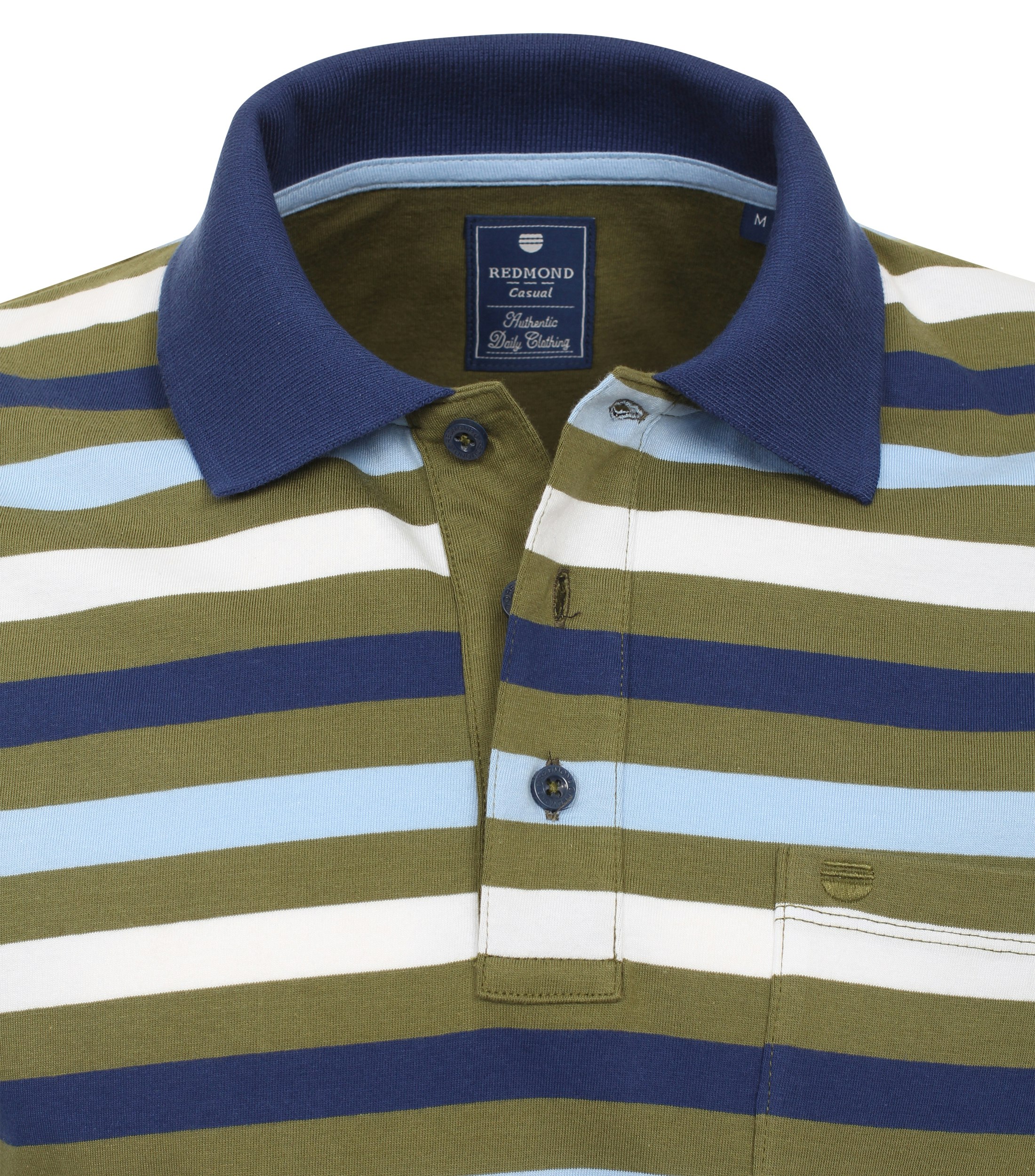 Redmond regular fit heren polo, jersey, groen gestreept - 241410900-60