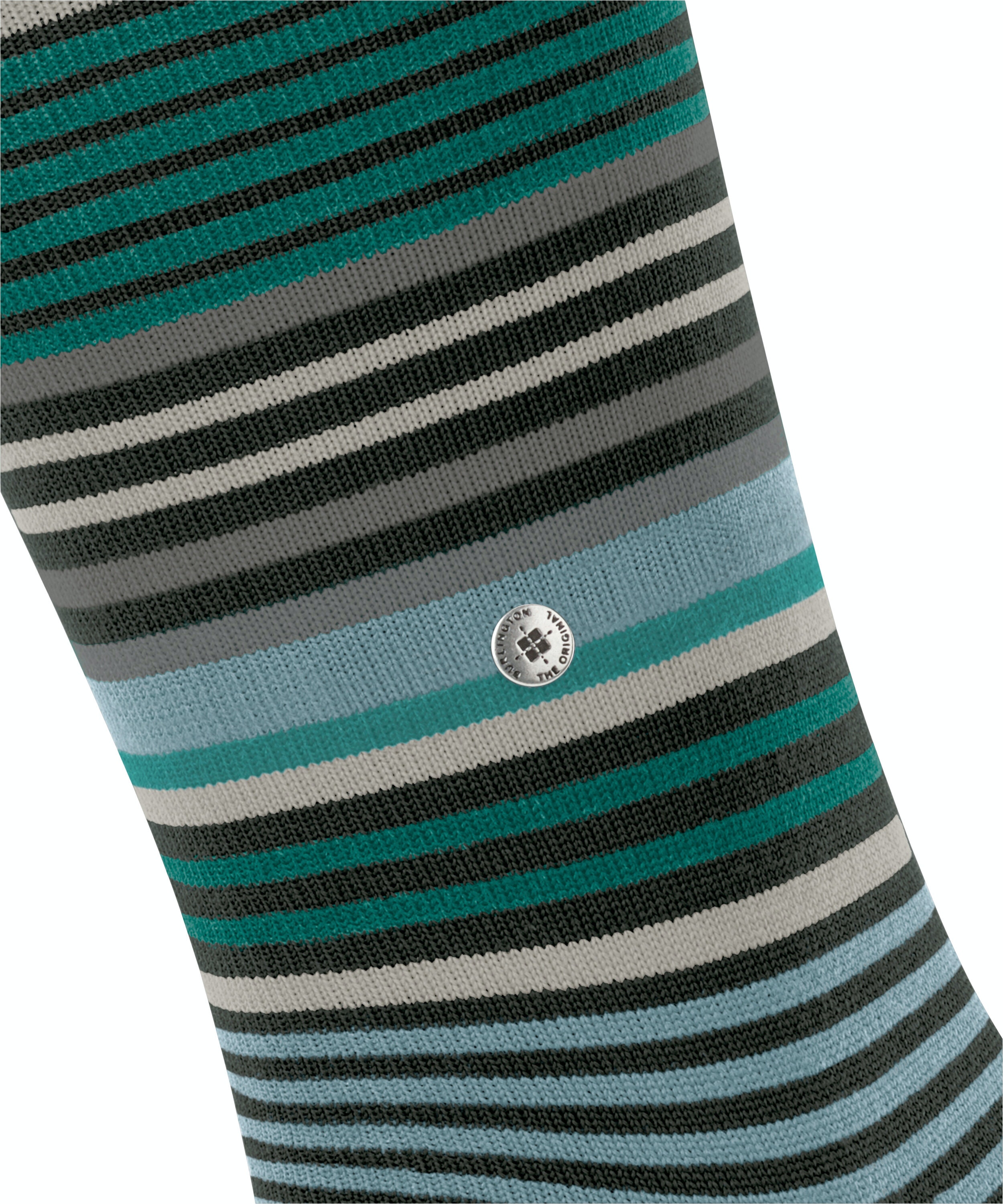 Burlington Stripe heren kniekousen, zwart (black)