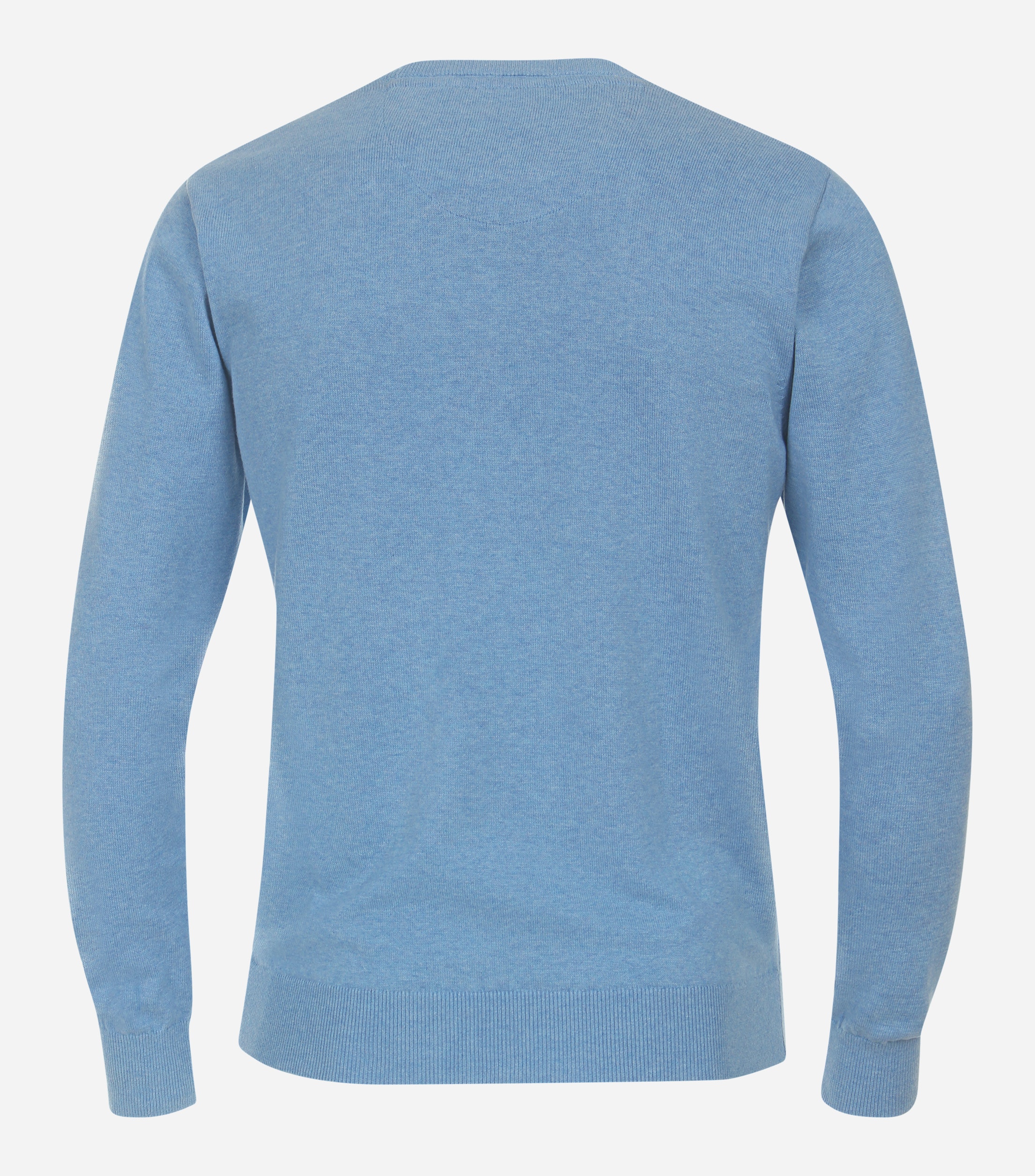 Redmond heren trui katoen, O-hals, blauw (middeldik)