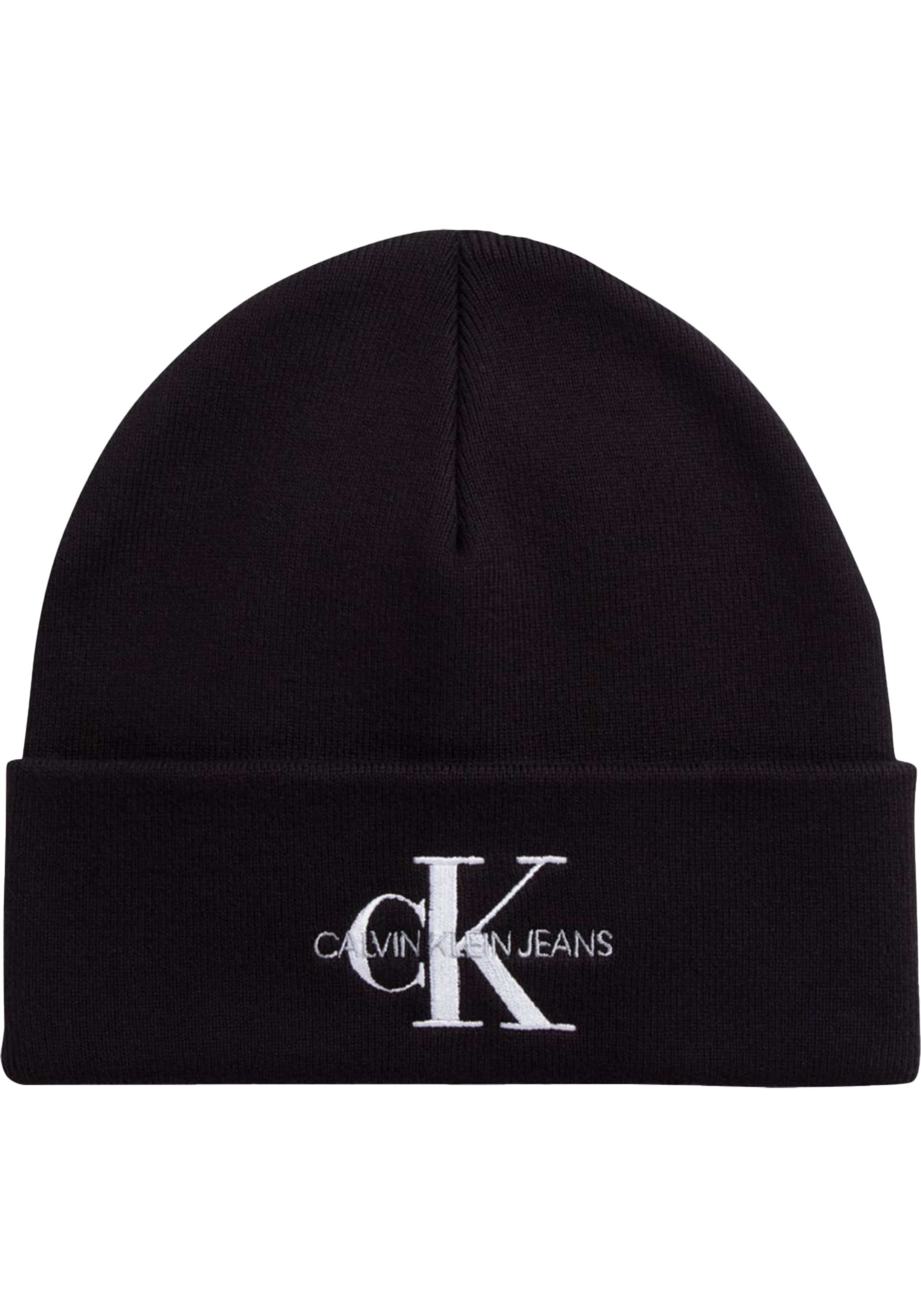 Calvin Klein muts, monogram beanie, zwart