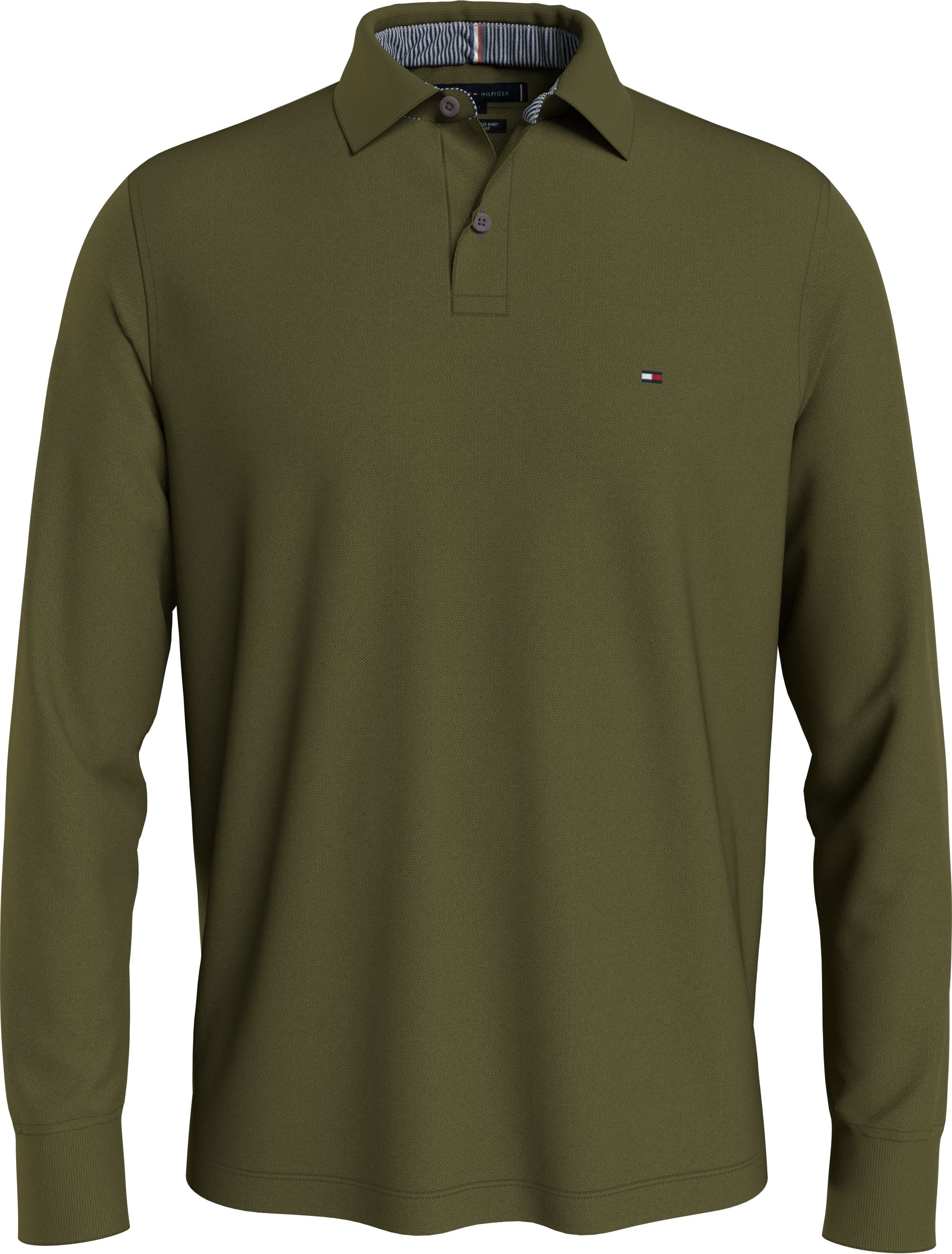 Tommy Hilfiger regular fit heren polo lange mouw, 1985 Regular Ls Polo, groen