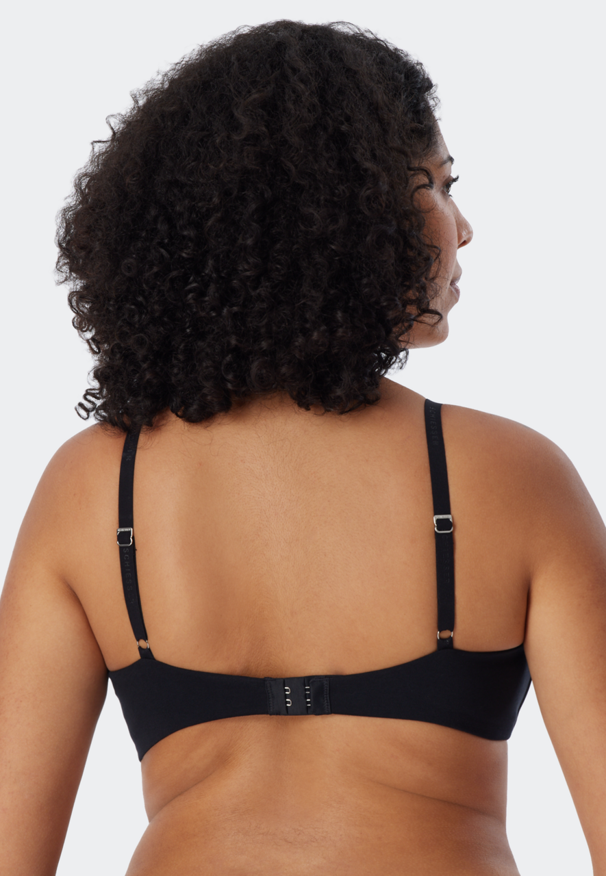 SCHIESSER 95/5 bh (1-pack), dames soft-bh biologisch katoen met vulling zonder beugel zwart