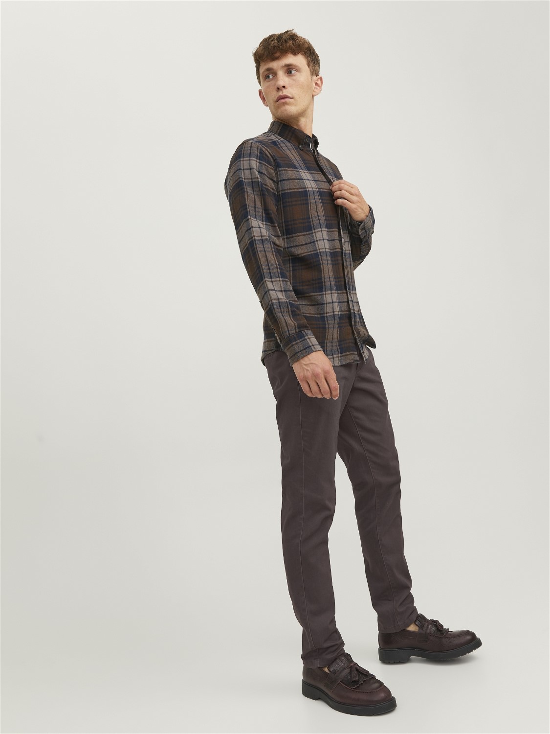 JACK & JONES Marco Dave loose fit, heren chino, bruin