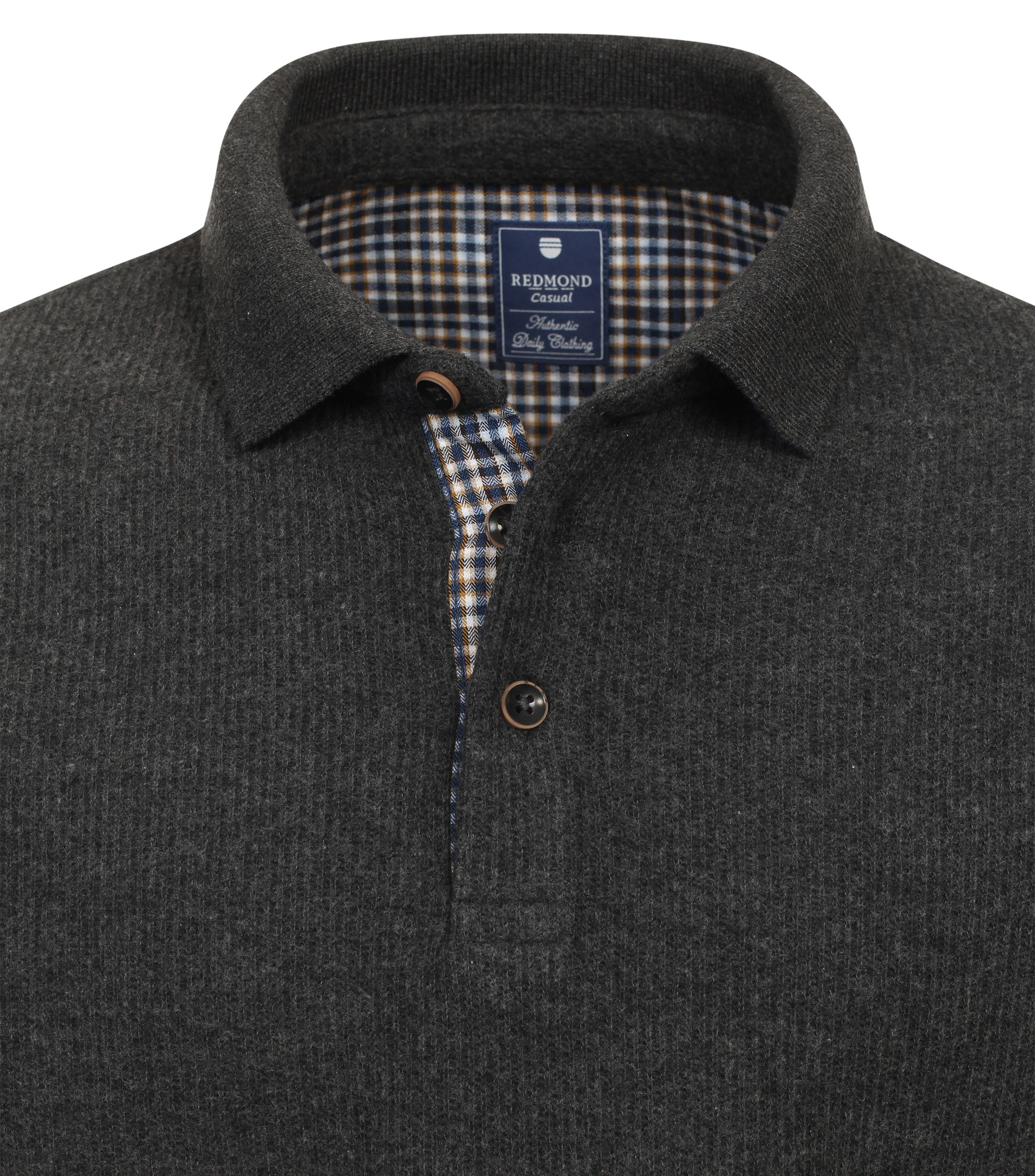 Redmond heren polo gebreid, polo kraag, grijs (middeldik) - 242900700-79