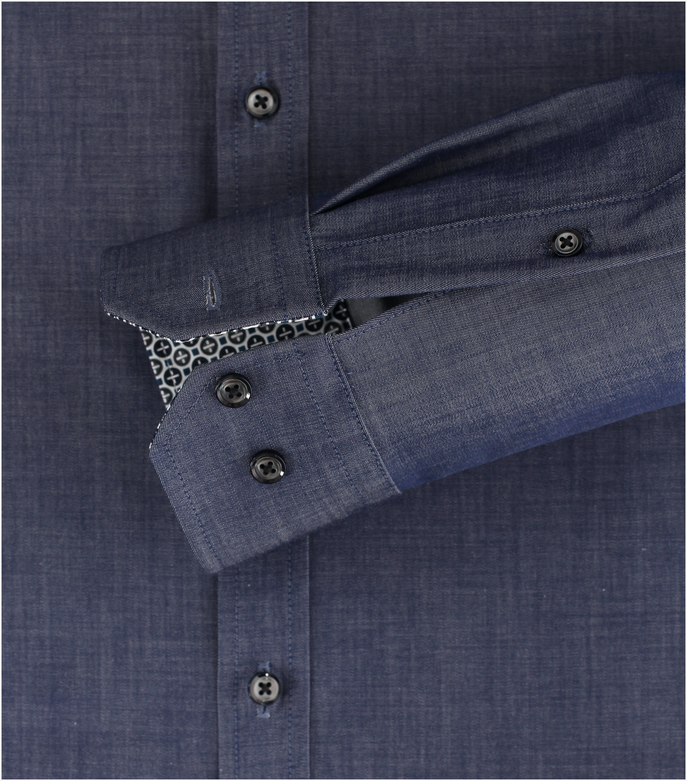 VENTI body fit overhemd, twill, blauw
