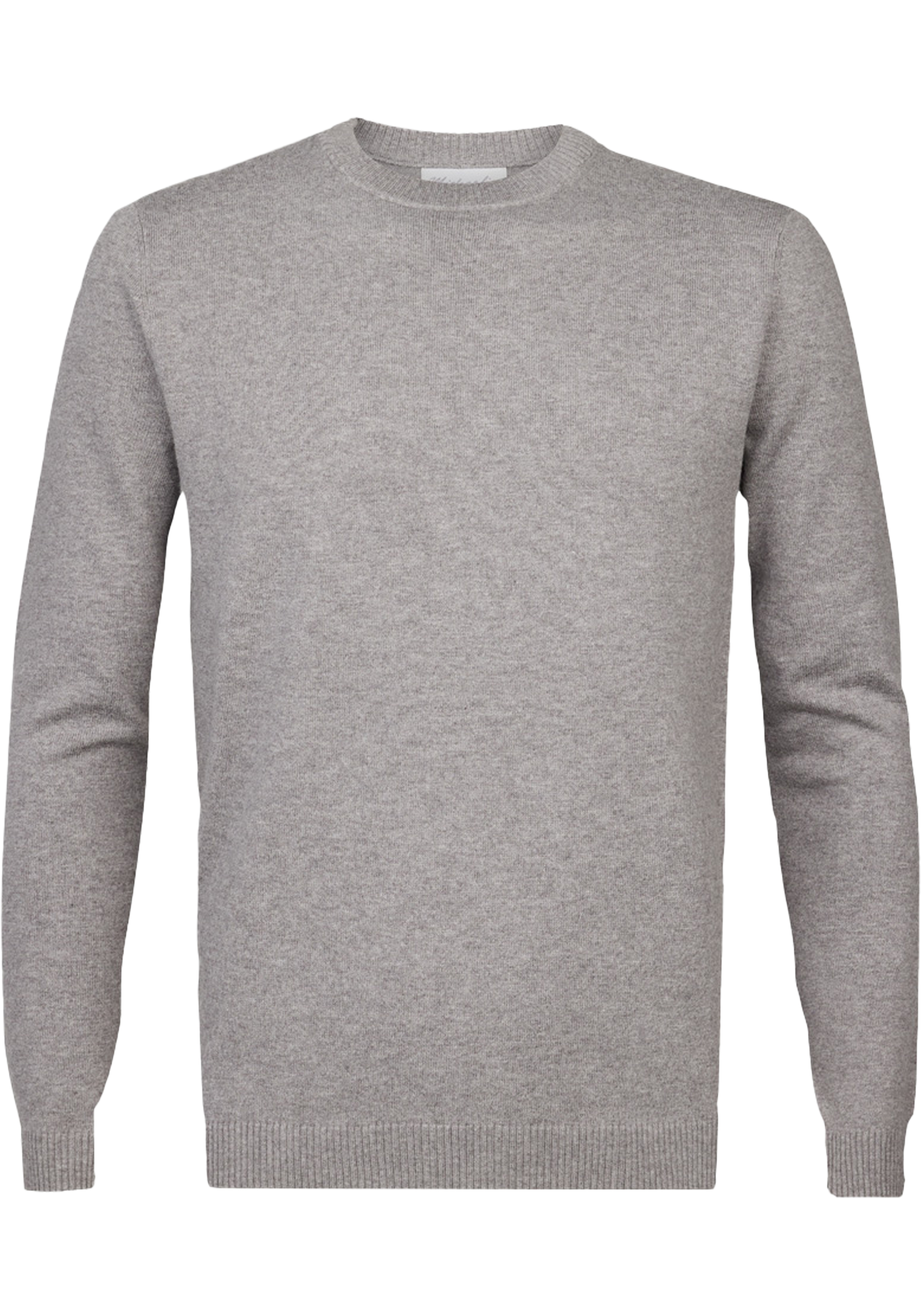 Michaelis heren trui katoenmengsel, slim fit trui met O-hals, grijs