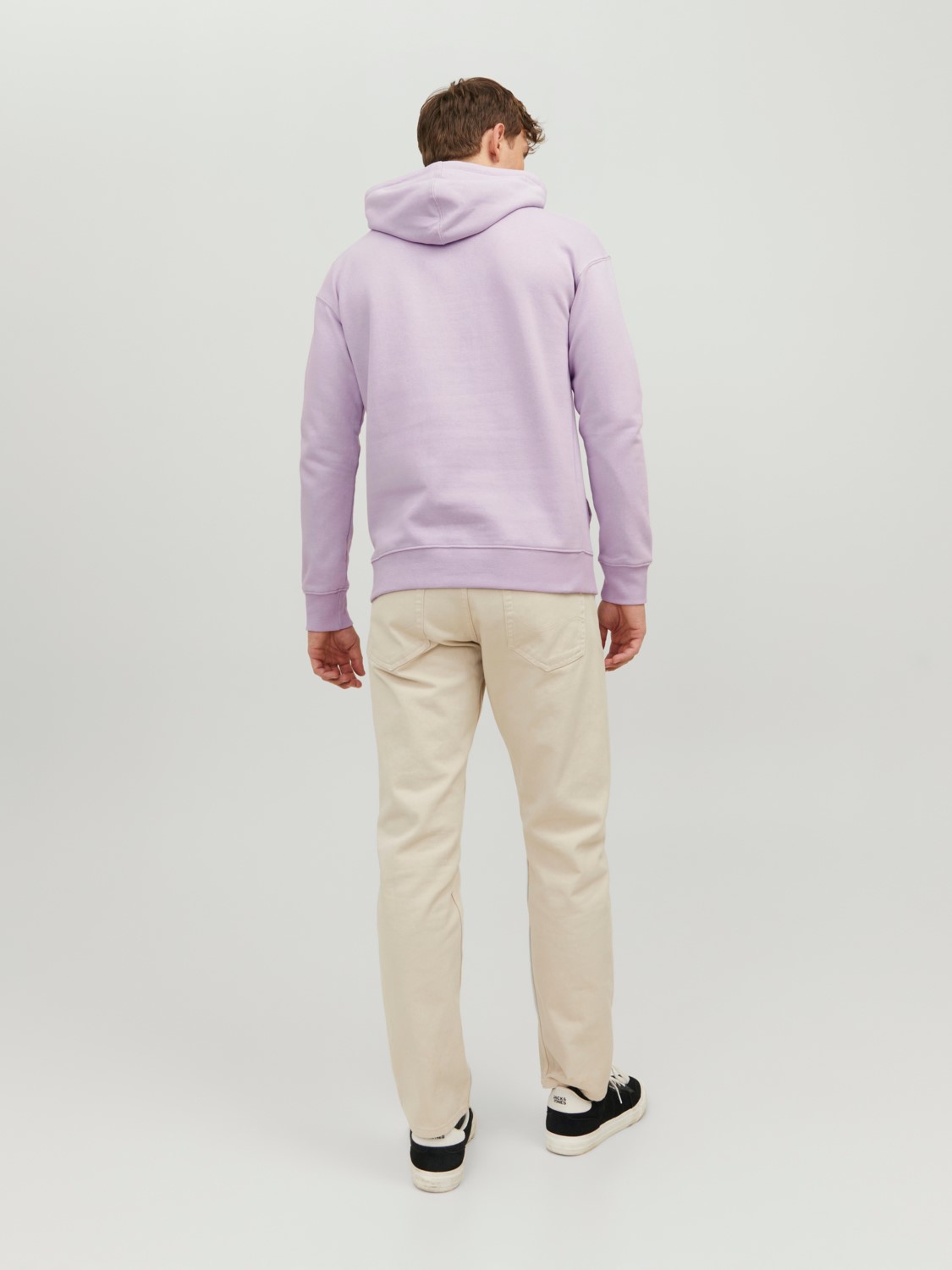 JACK & JONES Star basic sweat hood regular fit, heren hoodie katoenmengsel met capuchon, lila