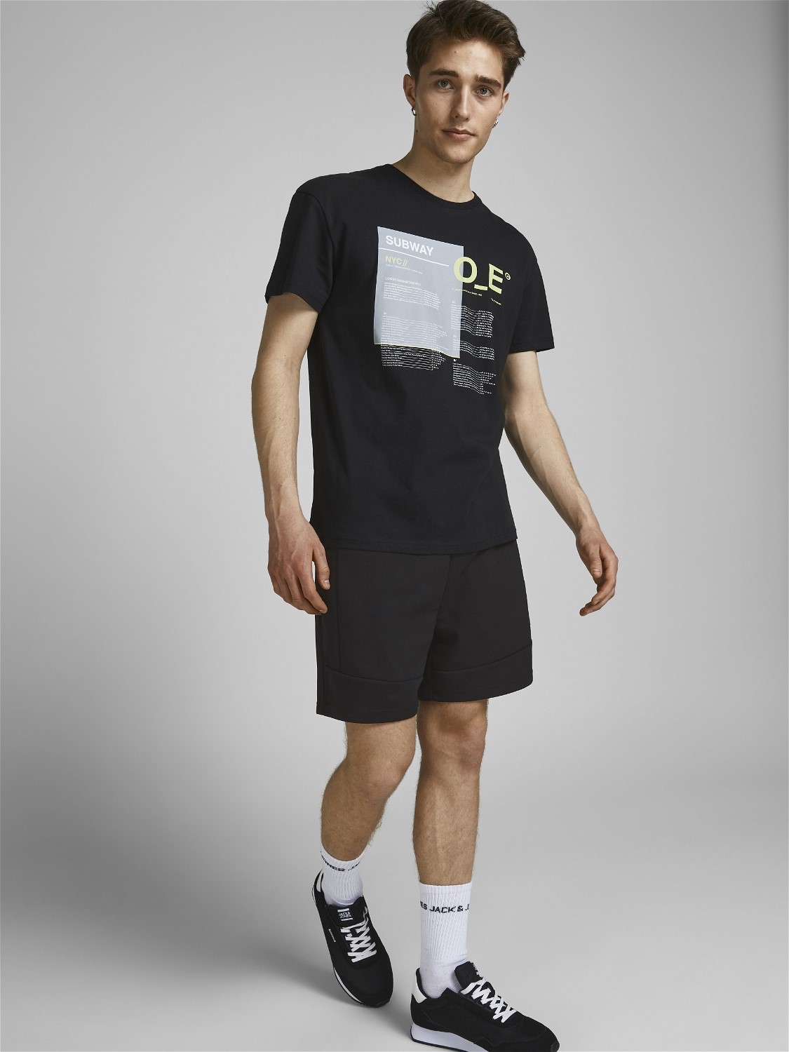 JACK & JONES Gordon Air Sweat Shorts regular fit, heren joggingbroek kort, zwart