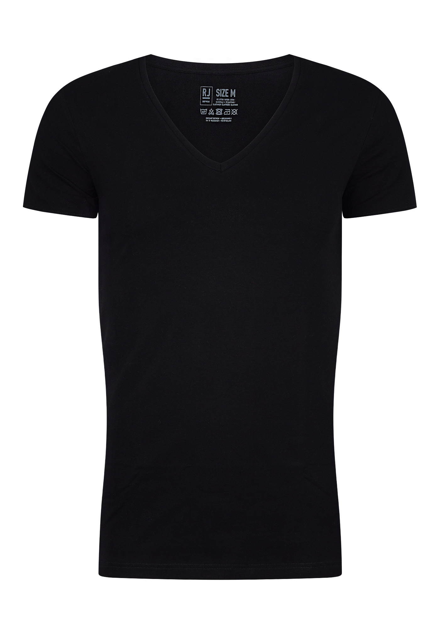 RJ Bodywear Everyday Nijmegen T-shirts (2-pack), heren stretch T-shirts diepe V-hals, zwart