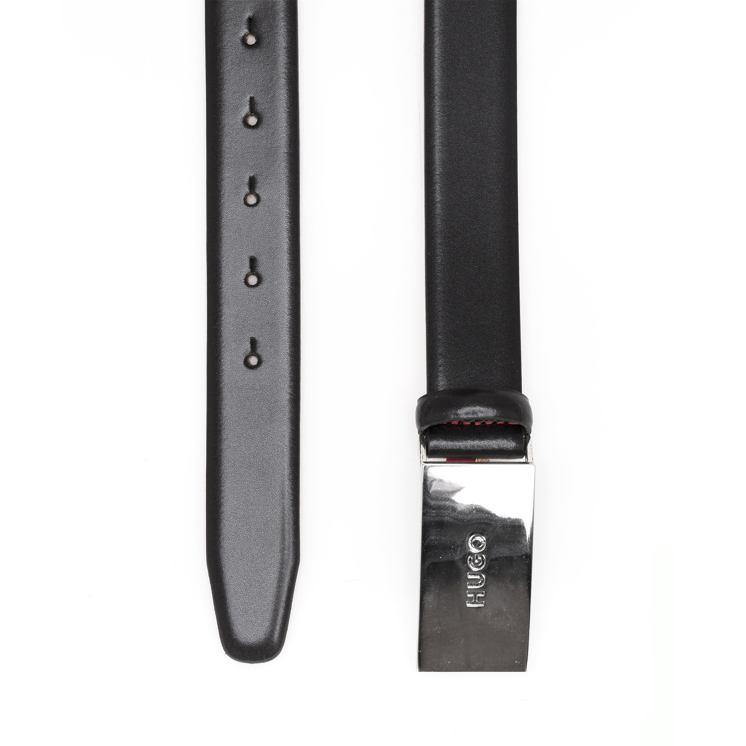 HUGO leren heren riem, zwart