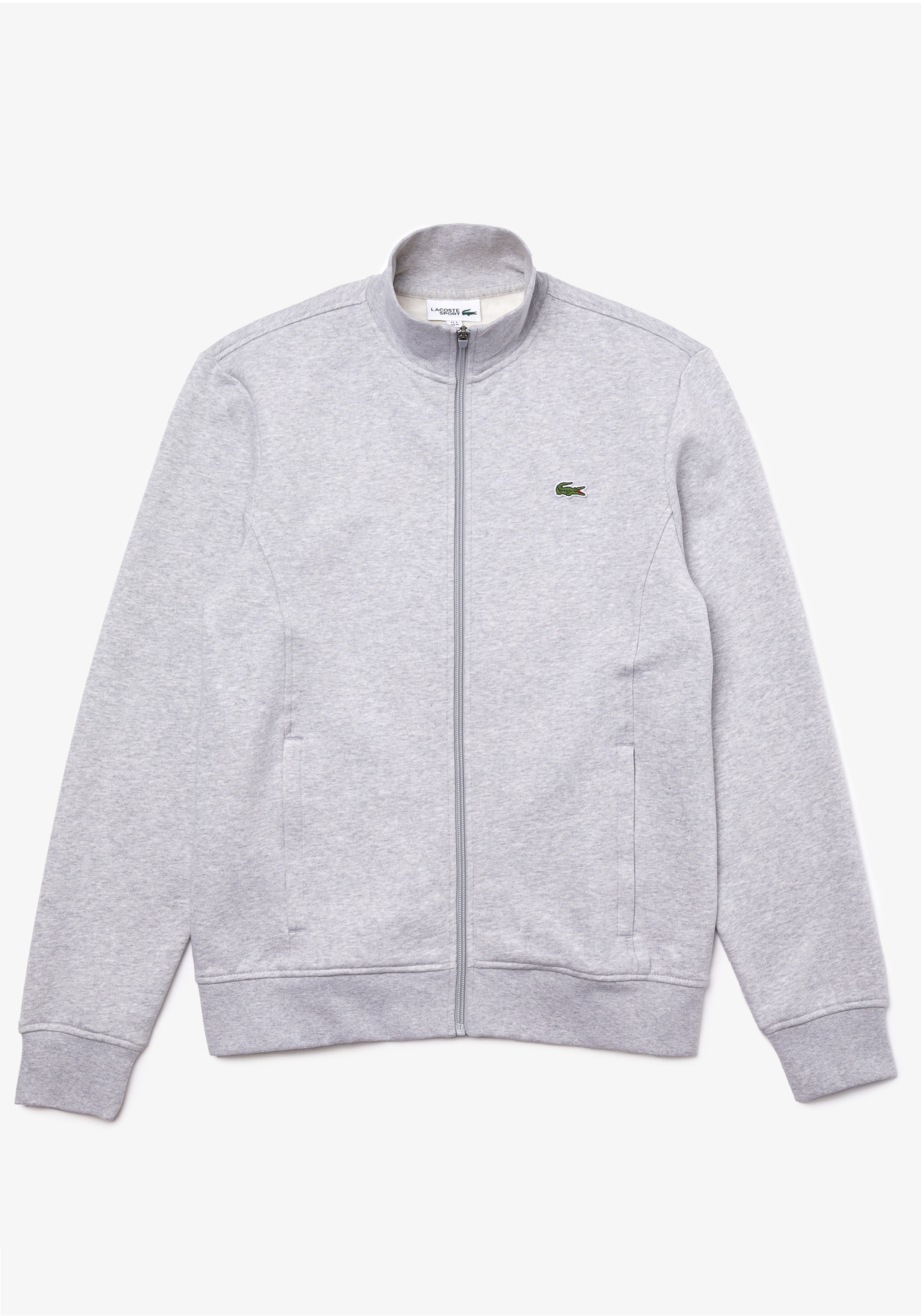 Lacoste heren sweatvest, met rits, lichtgrijs melange