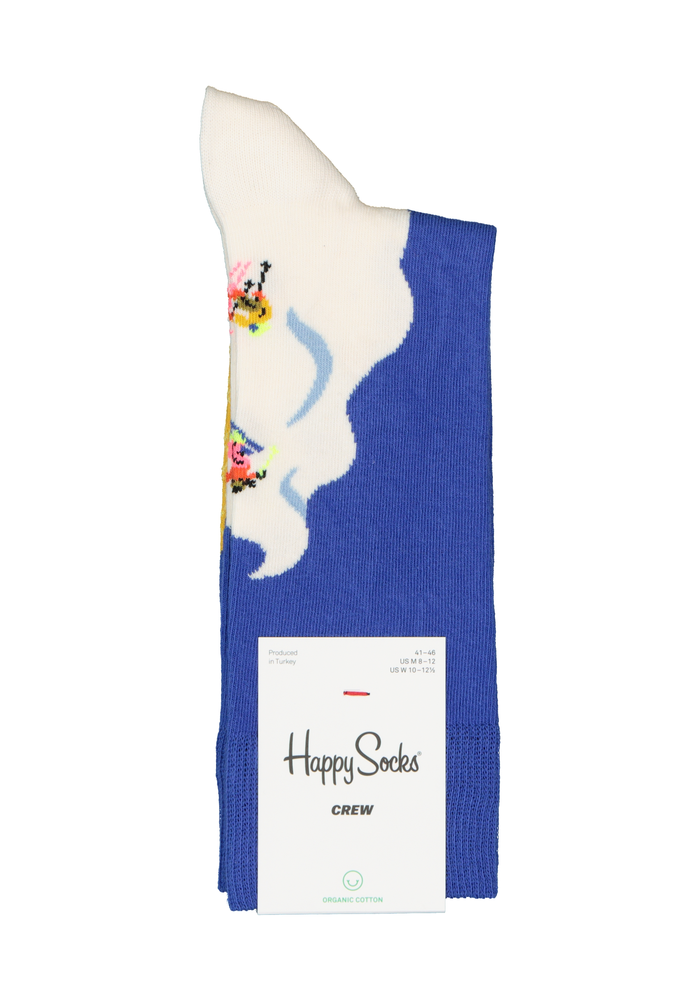 Happy Socks Ice Ice Baby Sock, unisex sokken, kobaltblauw met ijs