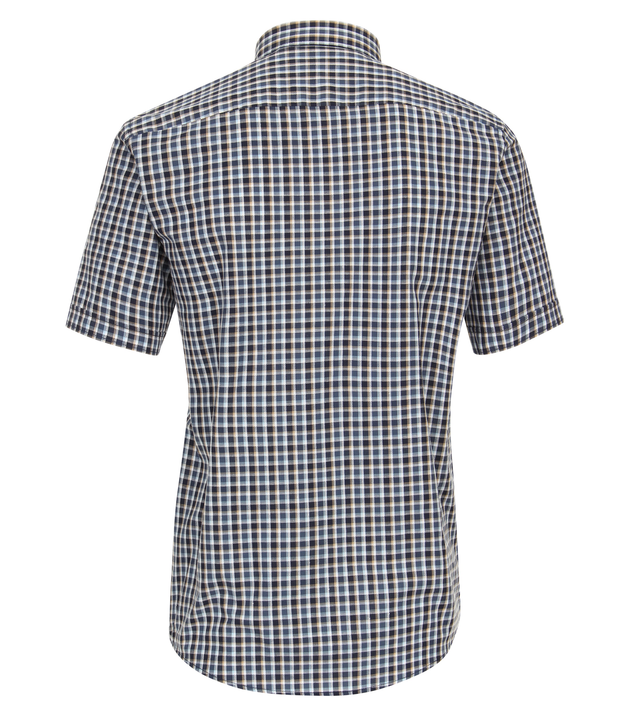 CASA MODA Sport casual fit overhemd, korte mouw, chambray, blauw geruit - 944269400-100