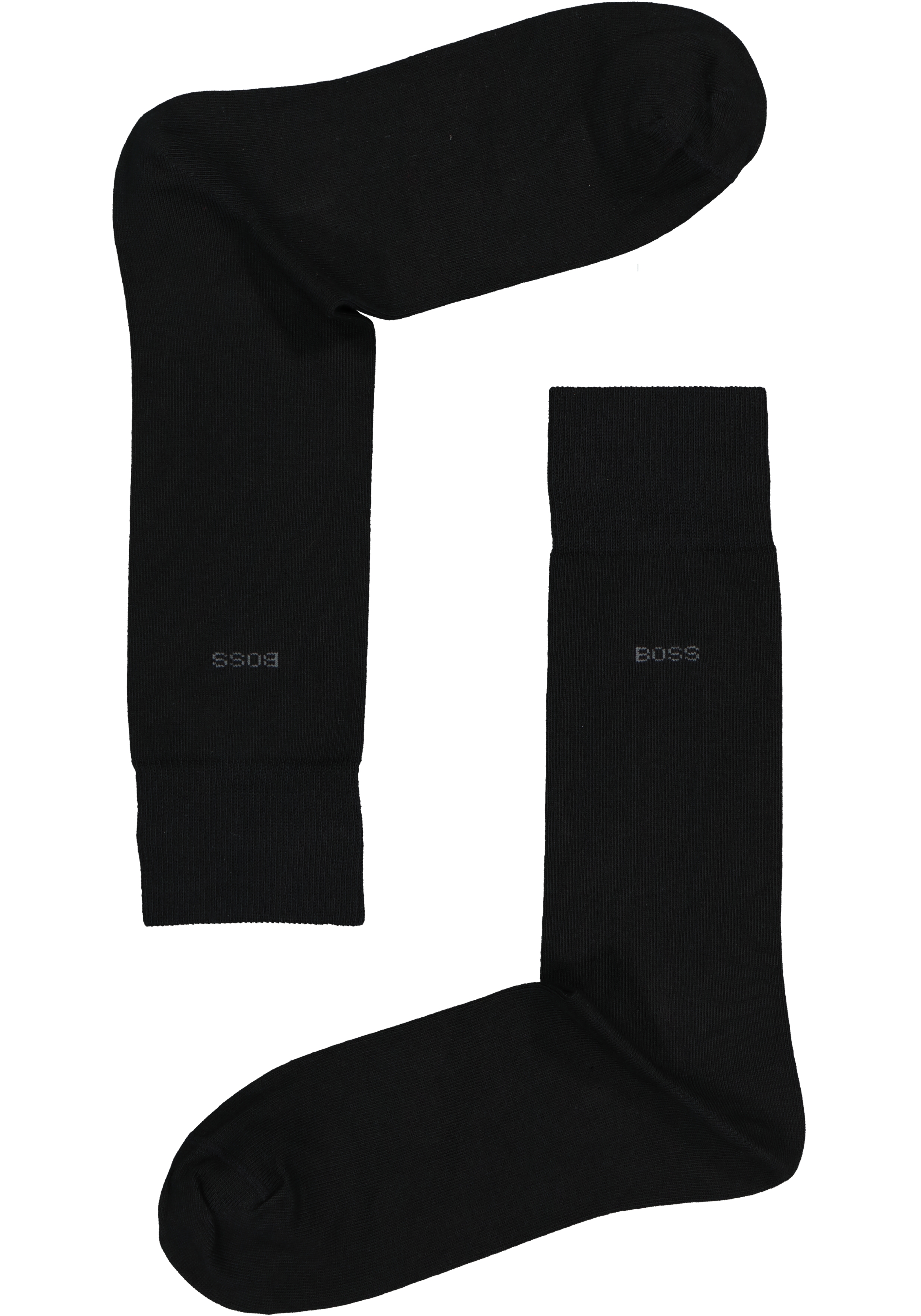BOSS Cotton Uni (2-pack), herensokken katoen, zwart