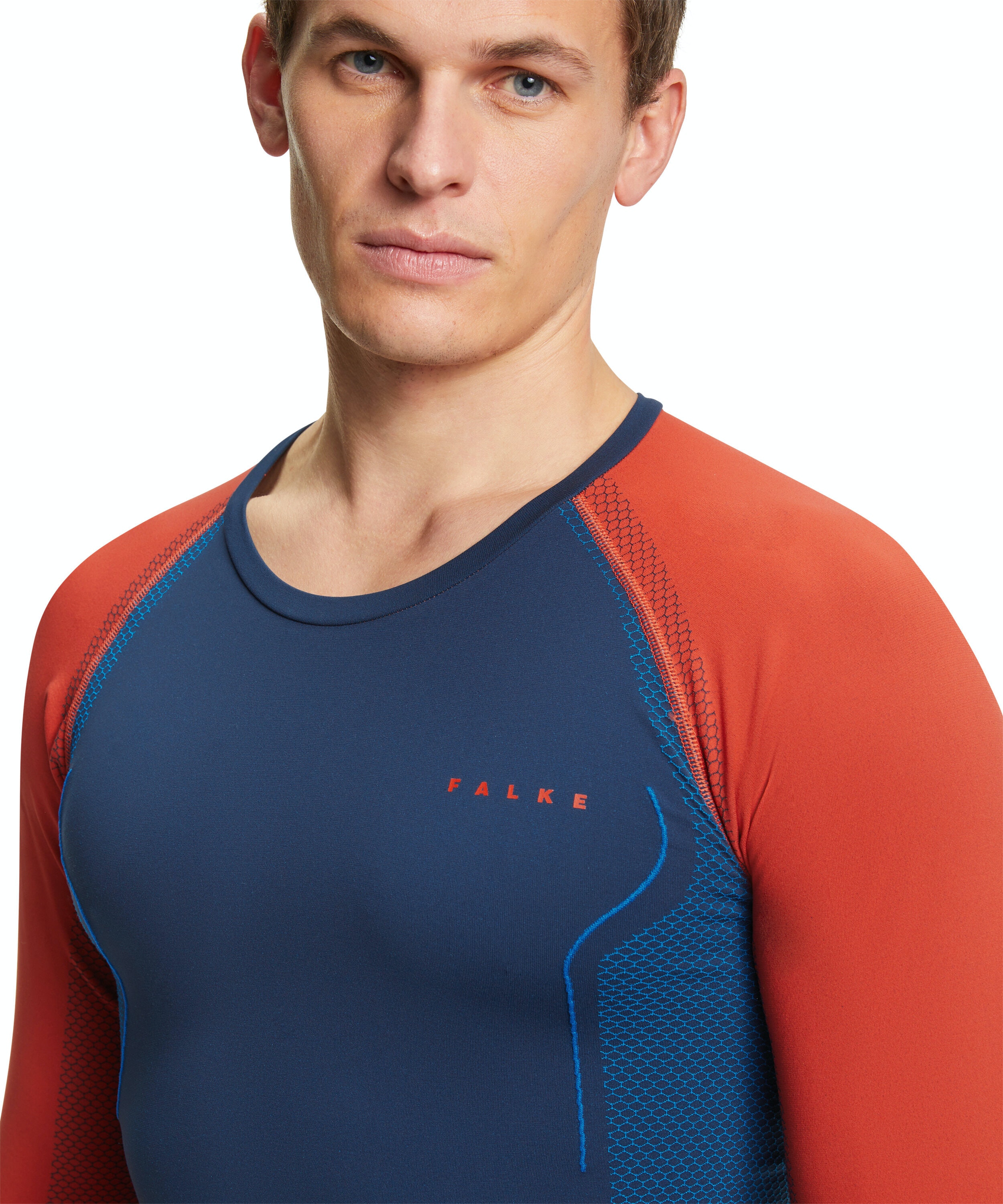 FALKE heren lange mouw shirt Warm, thermoshirt, blauw (space blue)