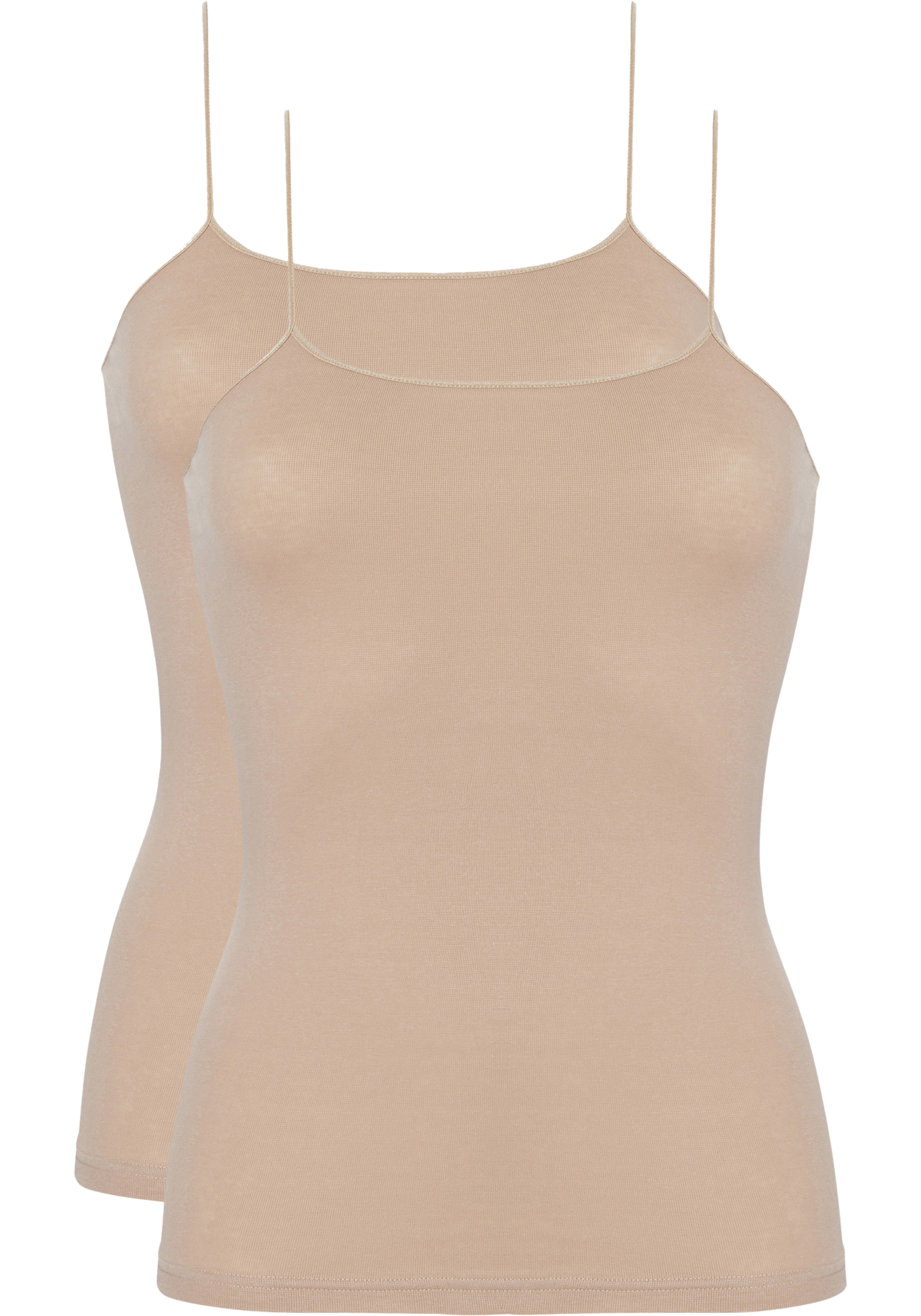 TEN CATE Basic women spaghetti top (2-pack), dames hemd smalle bandjes, huidskleur