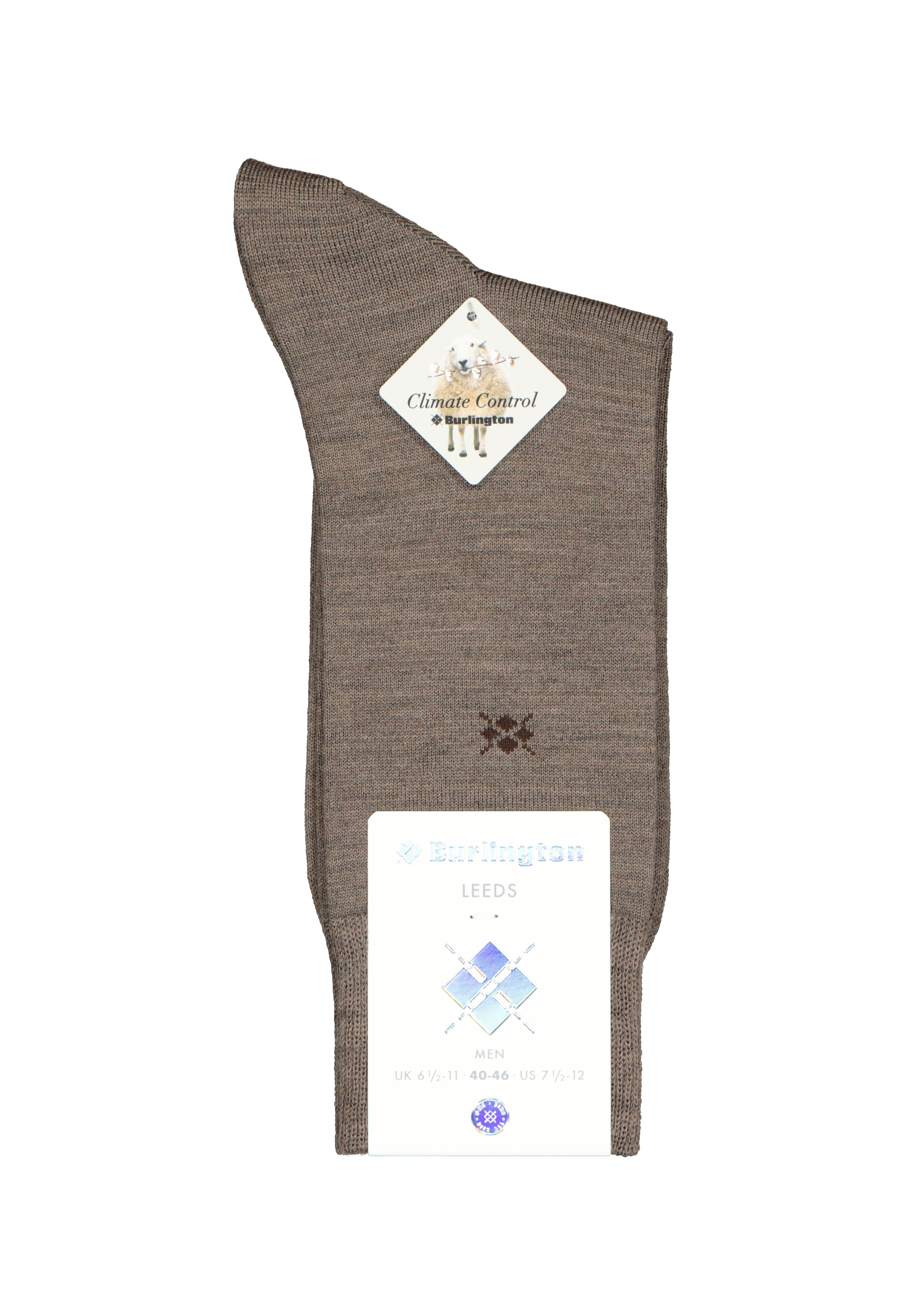Burlington Leeds herensokken, wol, beige
