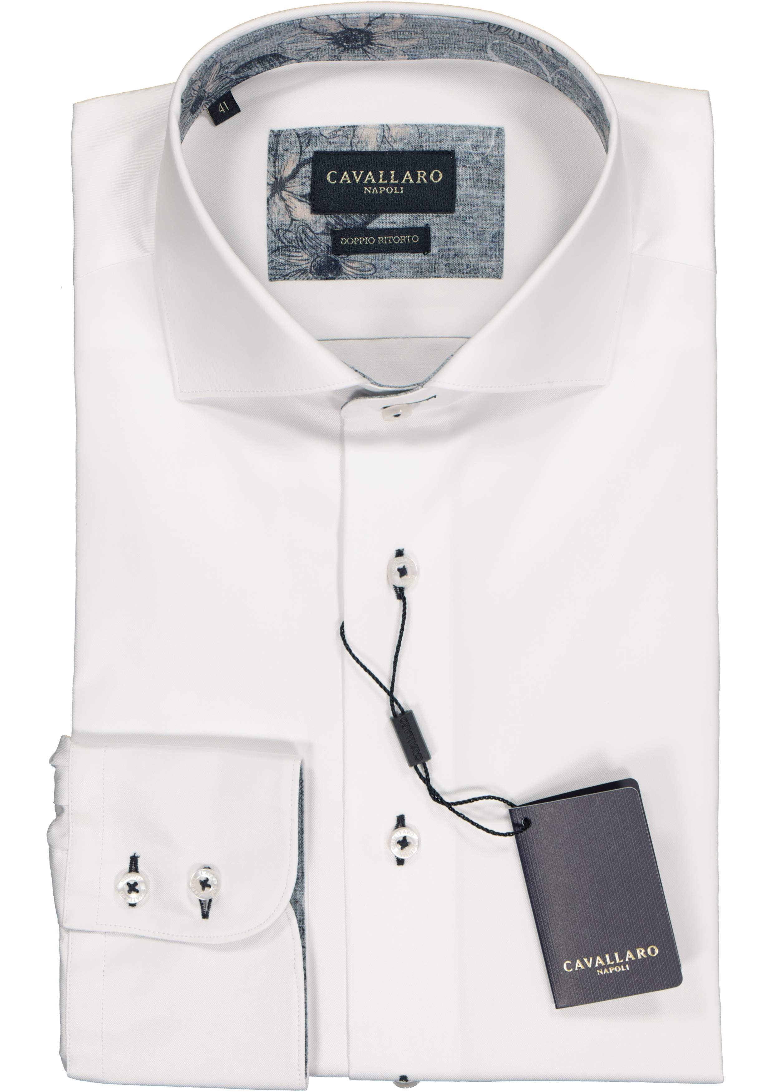 Cavallaro Napoli Barnardo slim fit overhemd, twill, wit