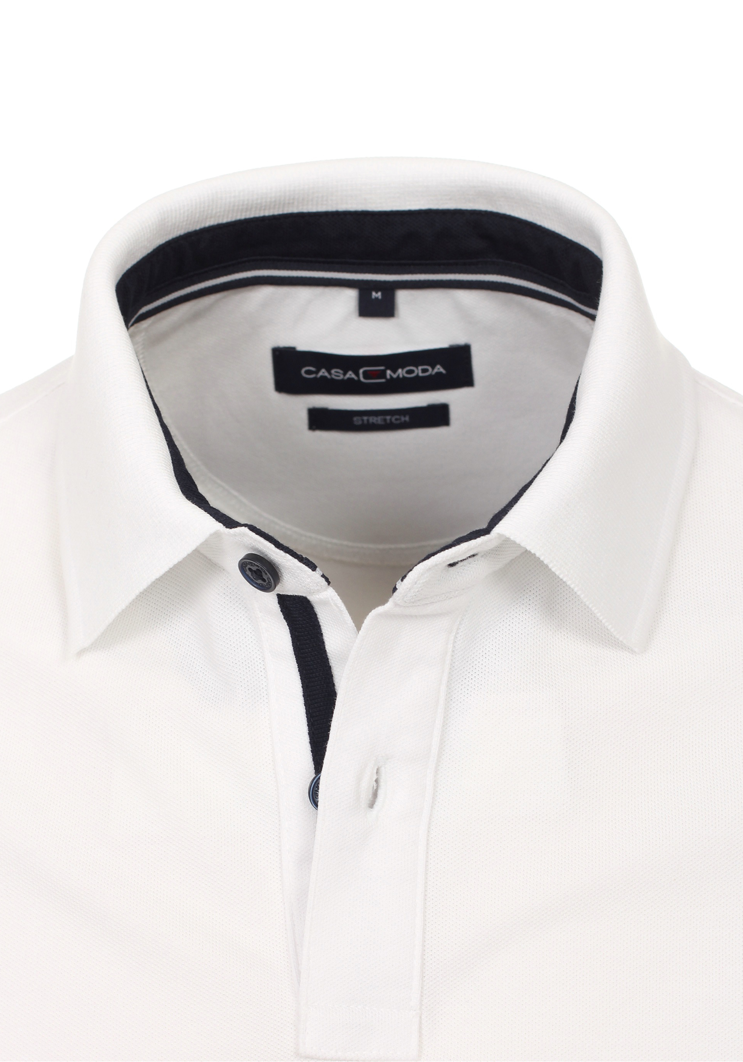 CASA MODA comfort fit poloshirt, stretch, wit