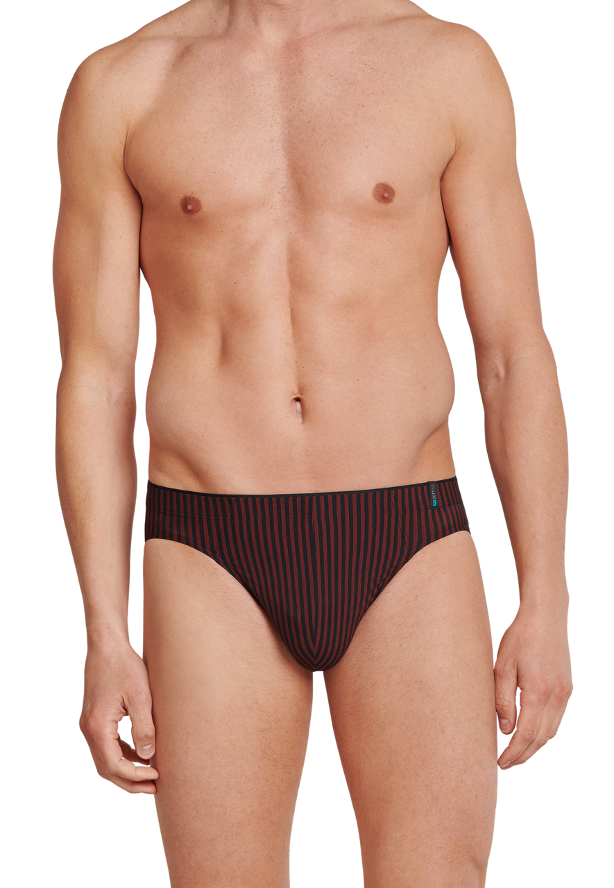 SCHIESSER Long Life Soft slip (1-pack), heren supermini rood-zwart gestreept