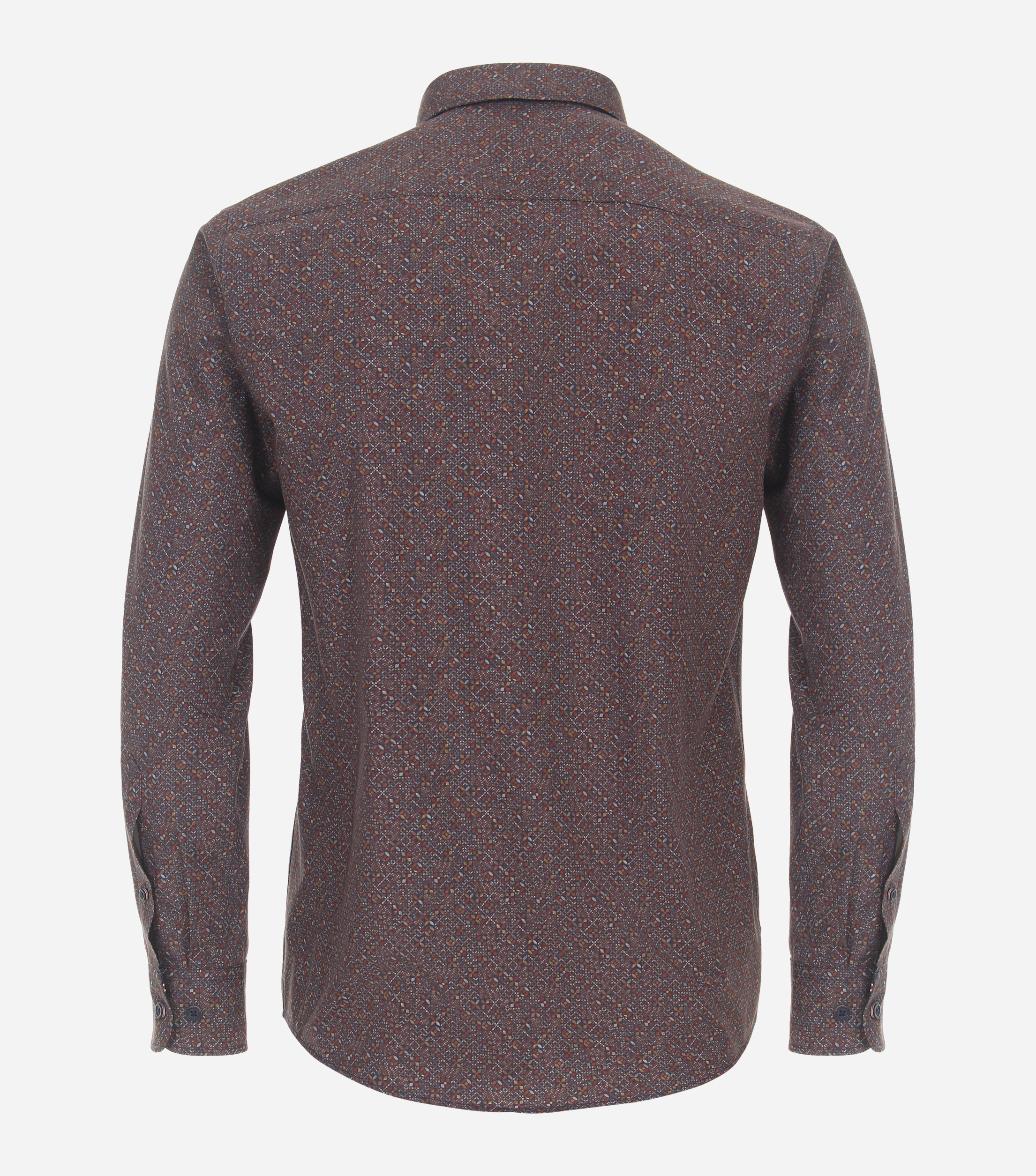 CASA MODA Sport casual fit overhemd, popeline, rood dessin