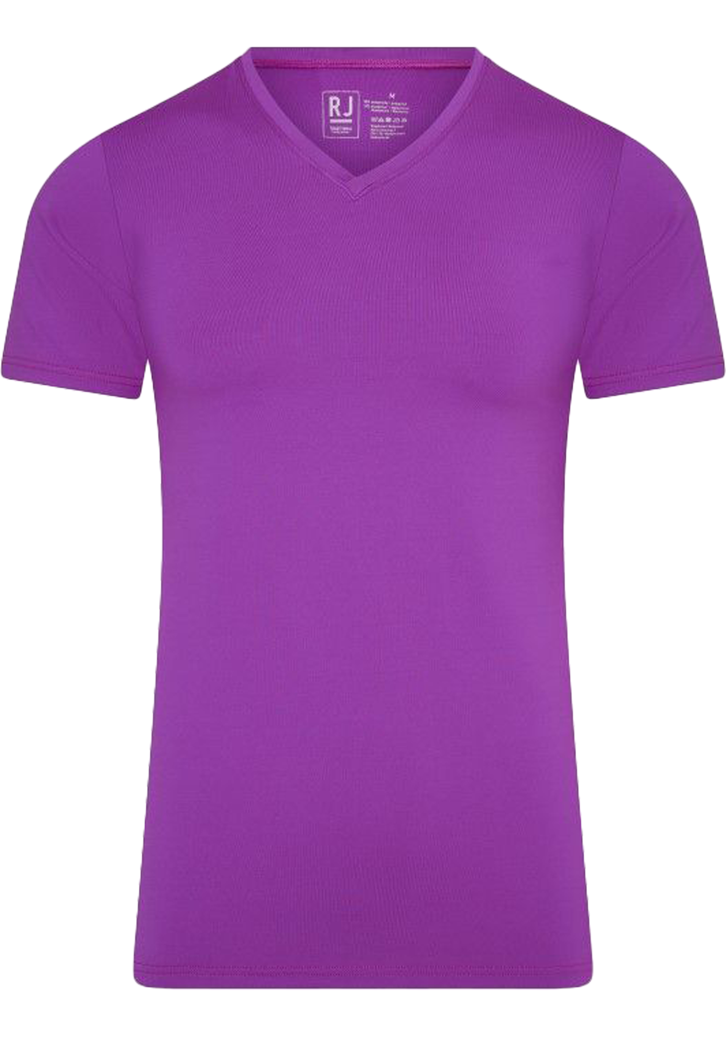 RJ Bodywear Pure Color T-shirt (1-pack), heren T-shirt met V-hals, donkerroze