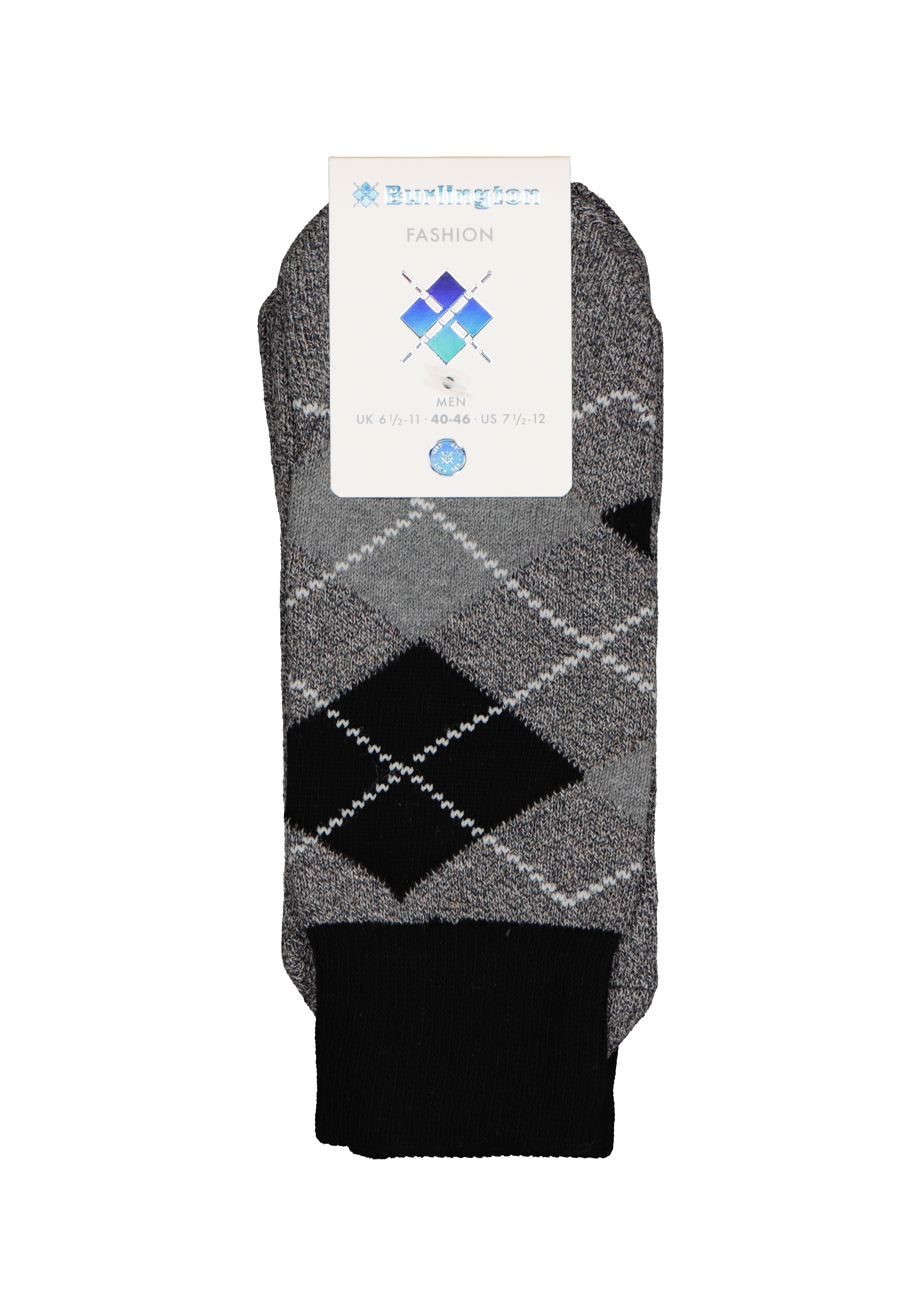 Burlington Argyle Heren Huissokken, grijs geruit