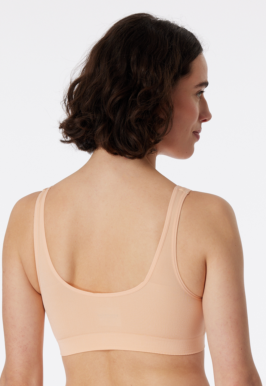 SCHIESSER Classic Seamless bralette (1-pack), dames bustier naadloos verwijderbare pads perzik