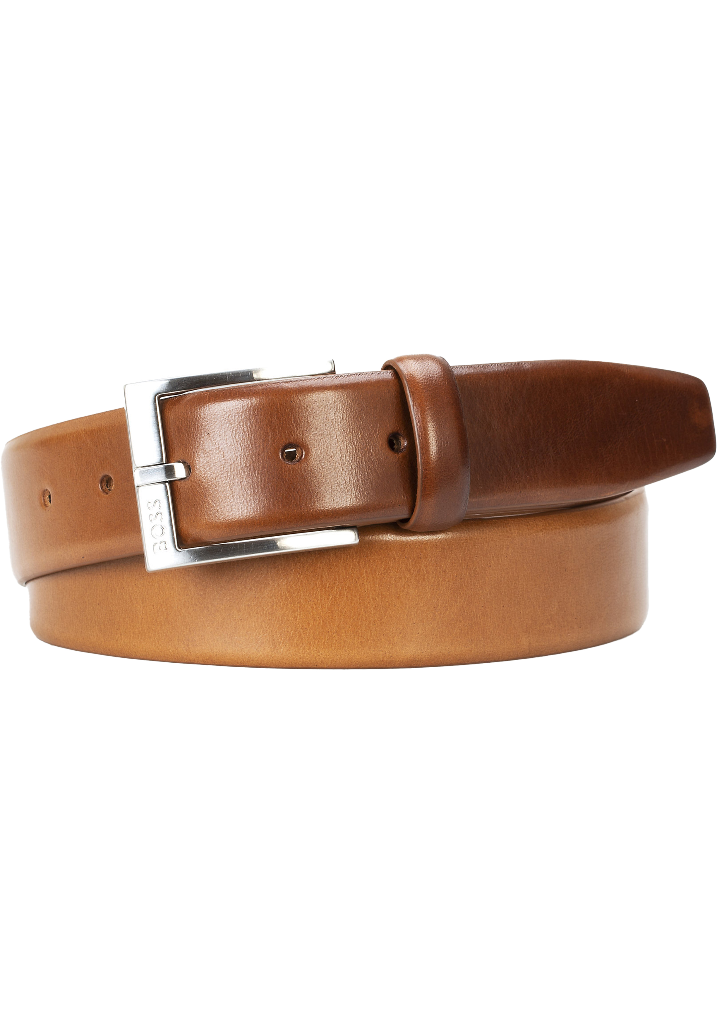 BOSS leren heren riem, middenbruin