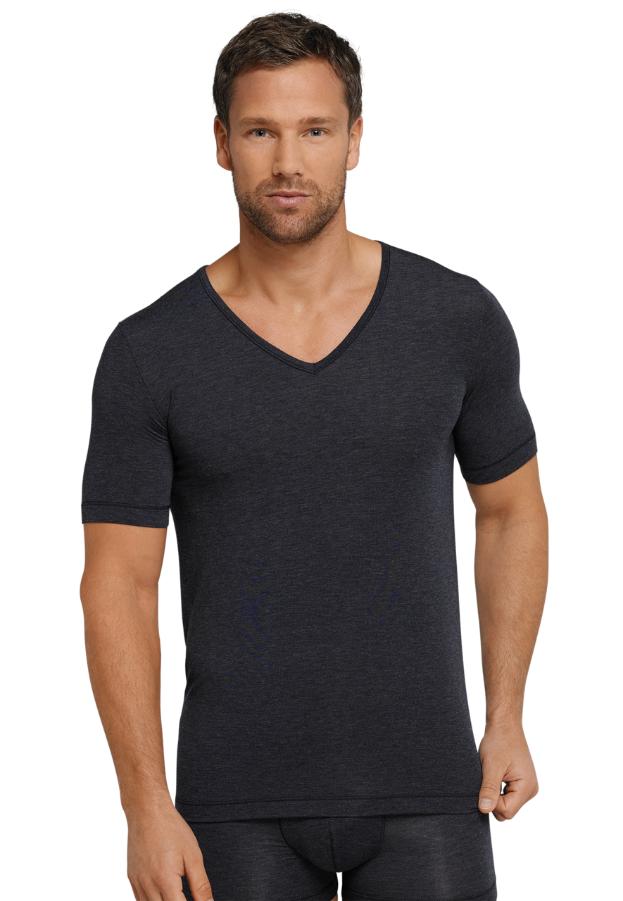 SCHIESSER Personal Fit T-shirt (1-pack), heren shirt korte mouwen v-hals nachtblauw