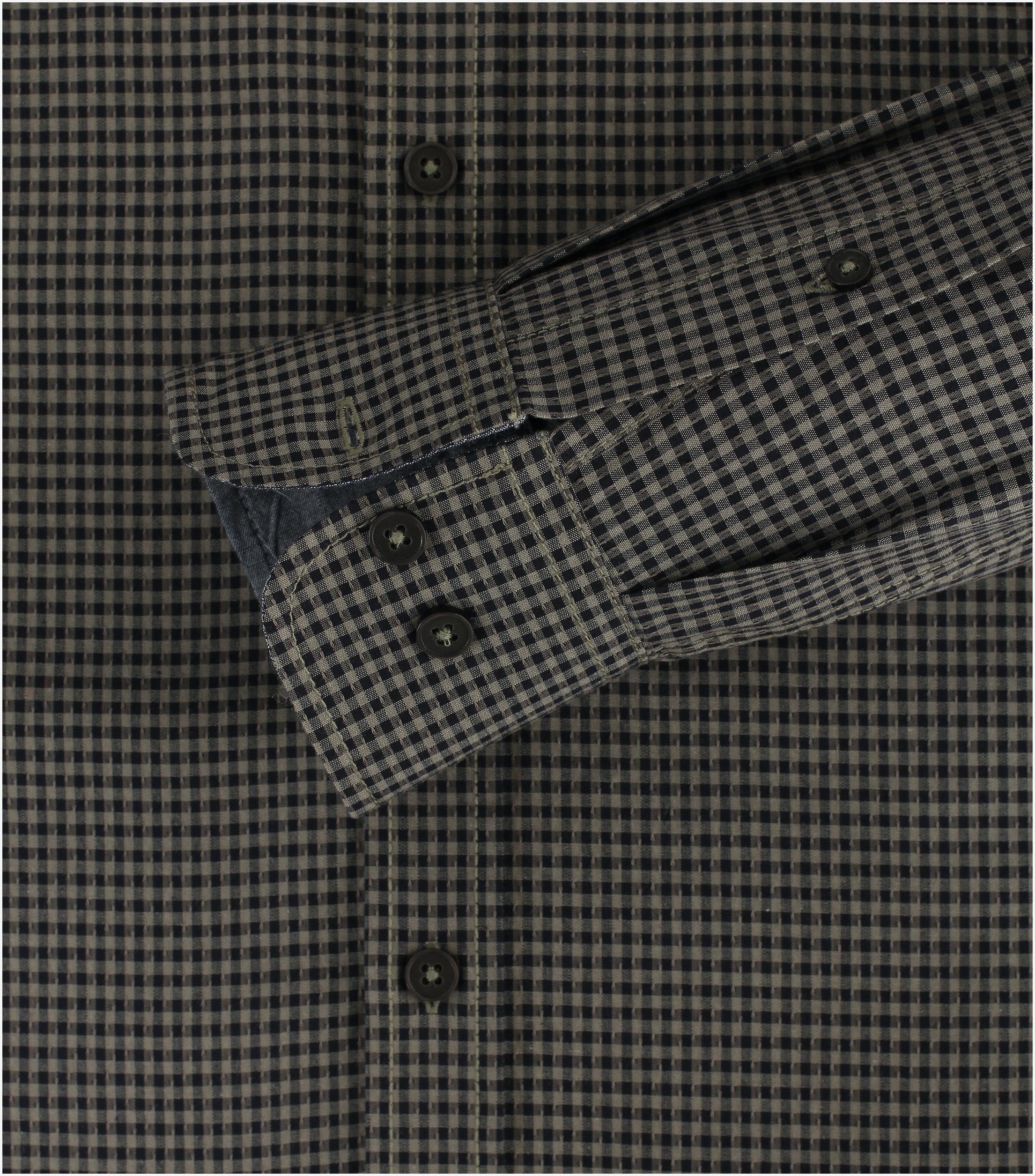 CASA MODA Sport casual fit overhemd, dobby, groen geruit