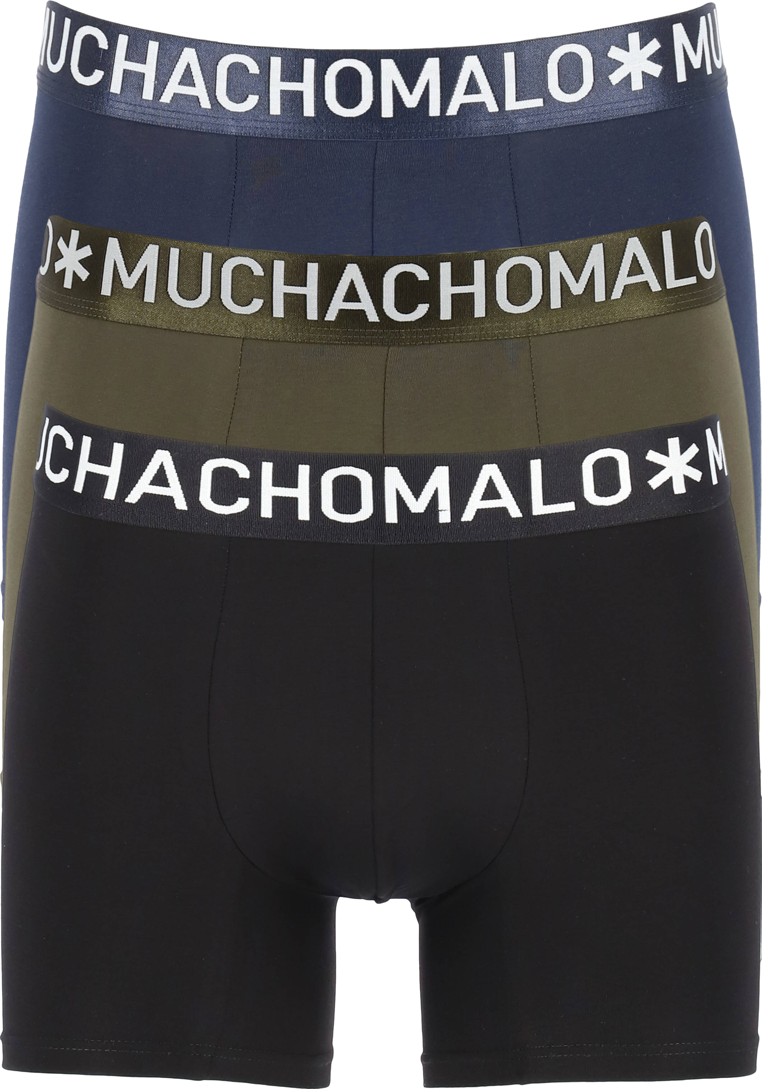 Muchachomalo Light Cotton boxershorts (3-pack), heren boxers normale lengte, blauw, groen en zwart